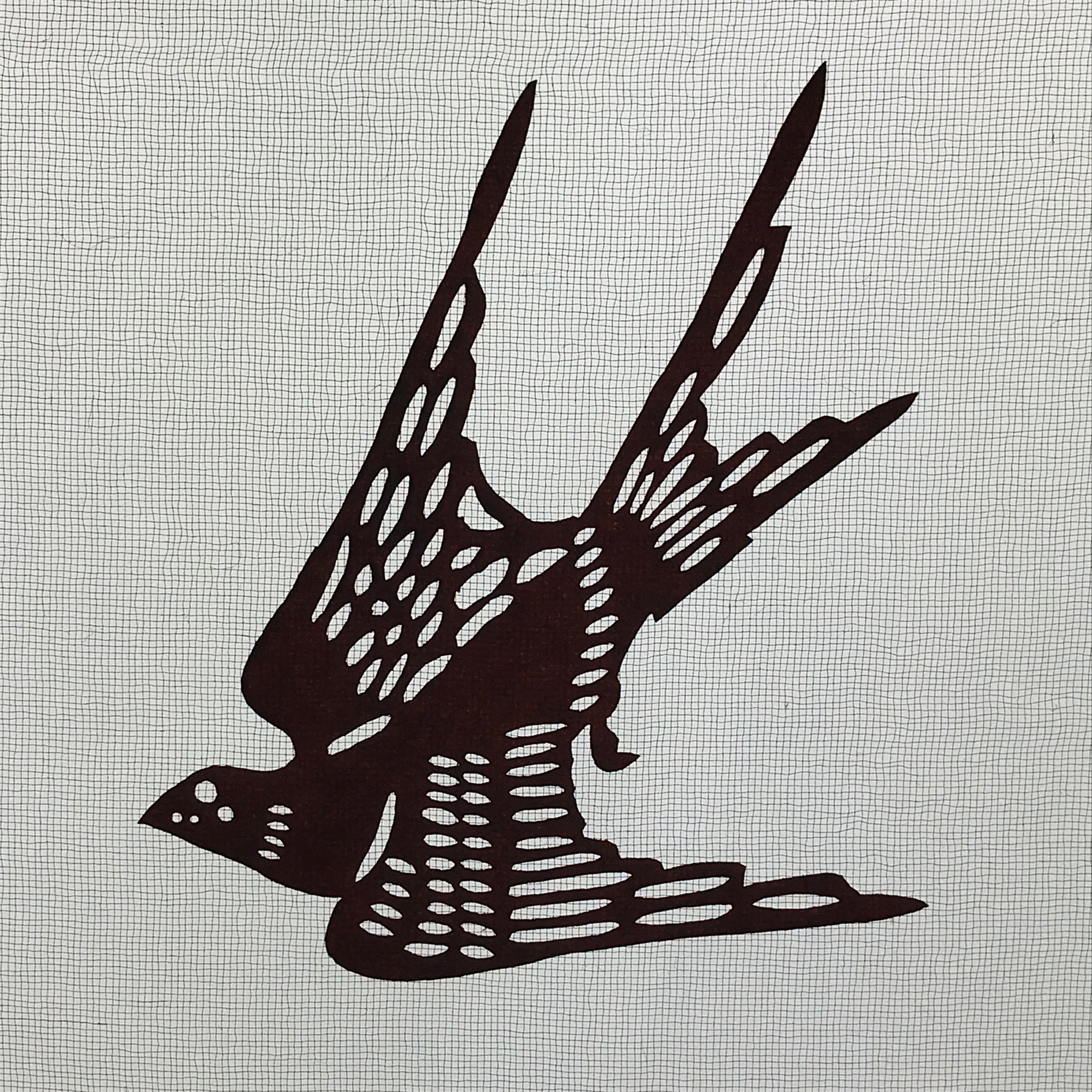 Antique Japanese Katagami Paper Kimono Stencil Swallow Bird Tsubame A643