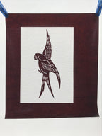 Antique Japanese Katagami Paper Kimono Stencil Swallow Bird Tsubame A644