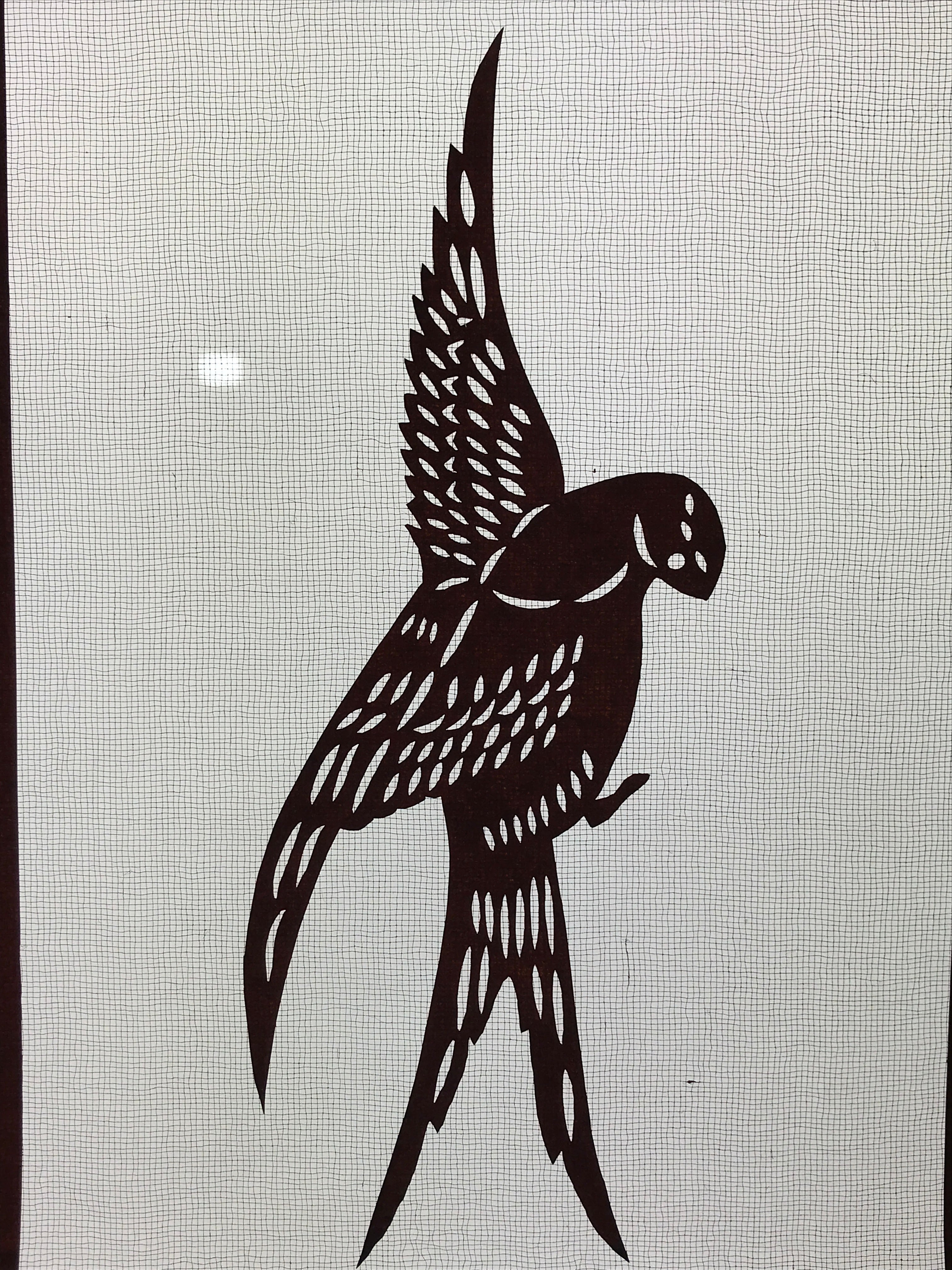 Antique Japanese Katagami Paper Kimono Stencil Swallow Bird Tsubame A644