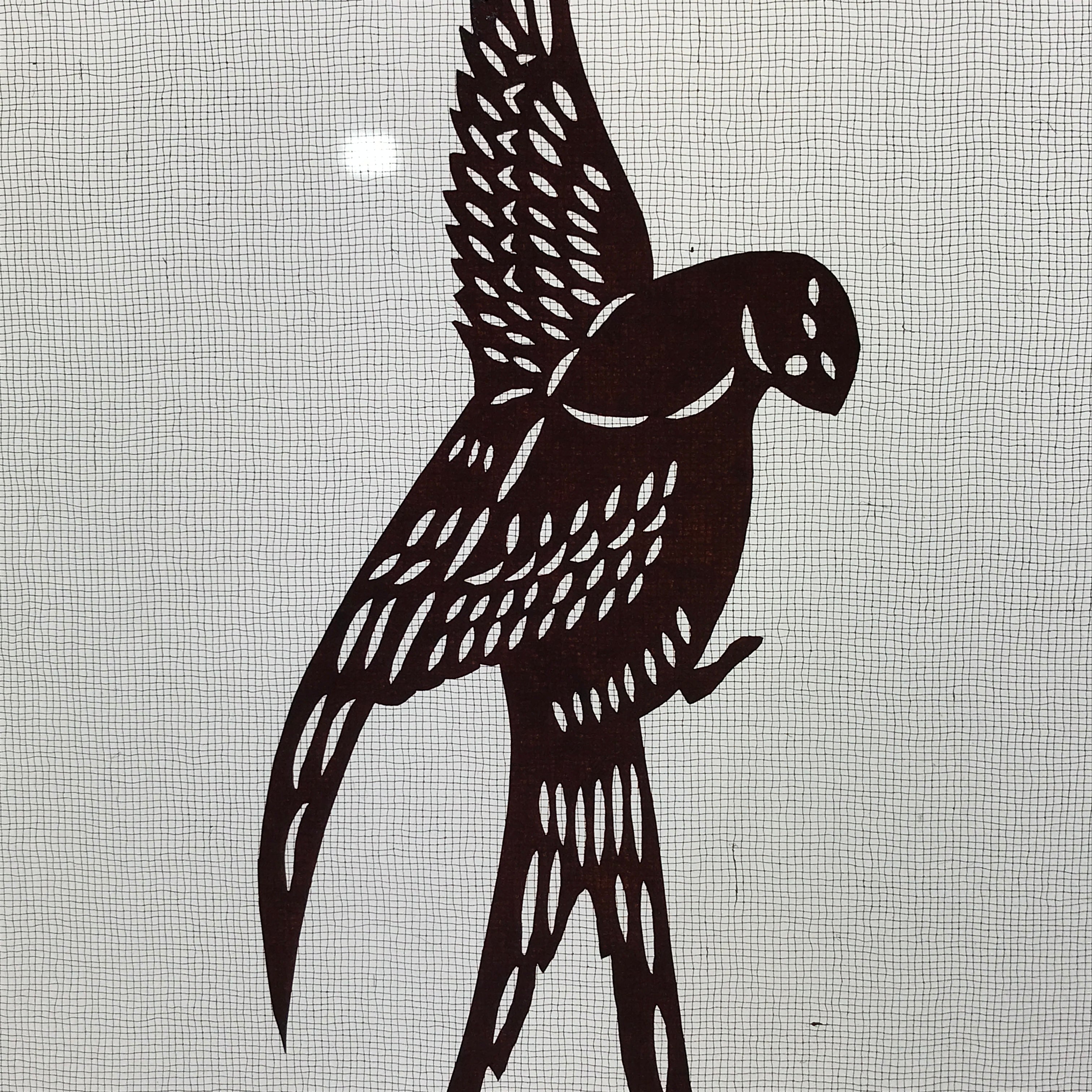 Antique Japanese Katagami Paper Kimono Stencil Swallow Bird Tsubame A644