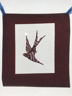 Antique Japanese Katagami Paper Kimono Stencil Swallow Bird Tsubame A645