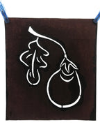 Antique Japanese Katagami Paper Kimono Stencil Vegetable Eggplant A639