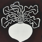 Antique Japanese Katagami Paper Kimono Stencil Vegetable White Radish A638