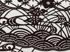 Antique Japanese Katagami Paper Kimono Stencil Water Iris Plum Blossom A623