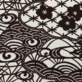 Antique Japanese Katagami Paper Kimono Stencil Water Iris Plum Blossom A623