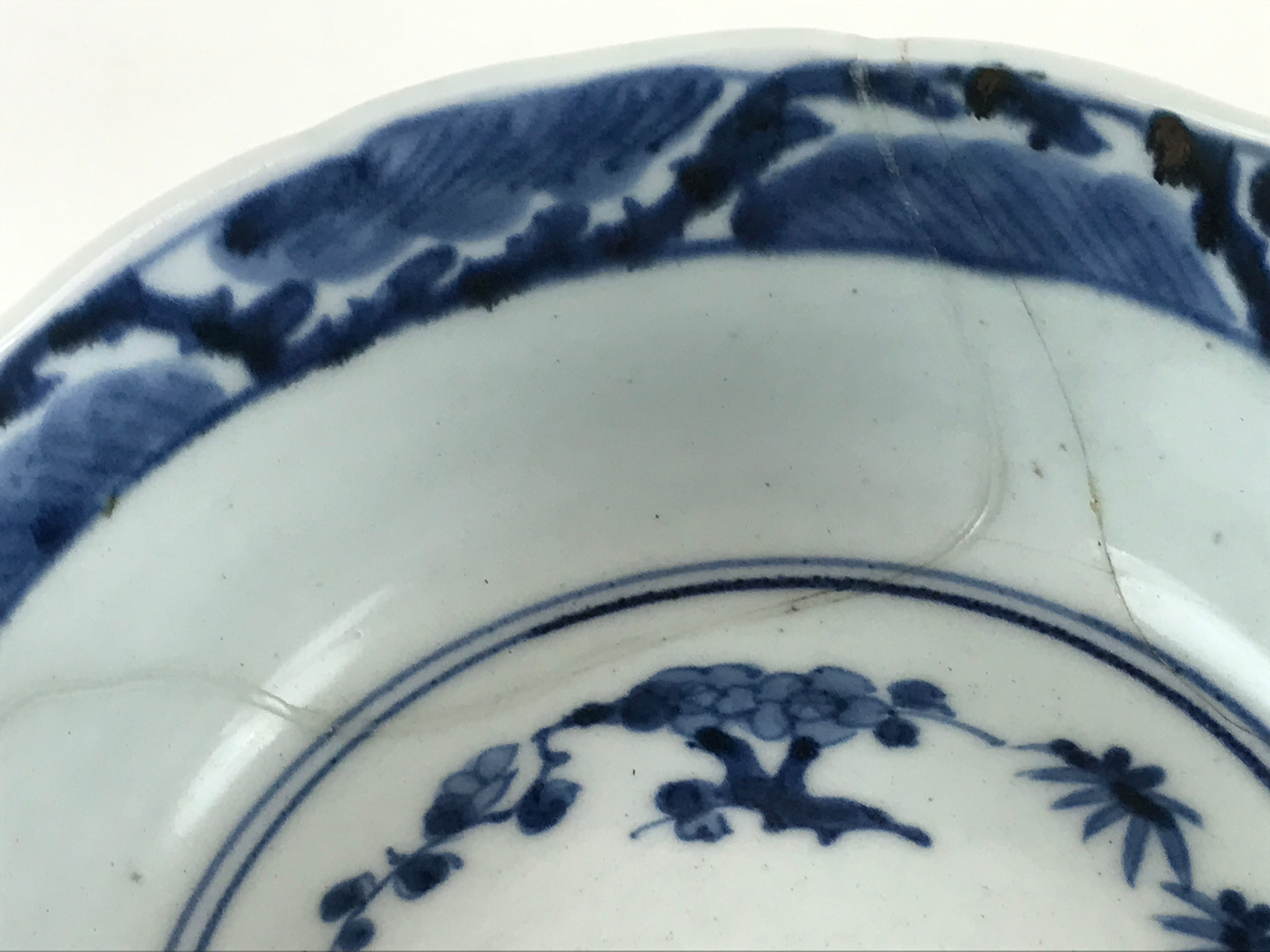 Antique Japanese Koimari Ware Porcelain Bowl Fuki Choshun Vessel Sometsuke PY196