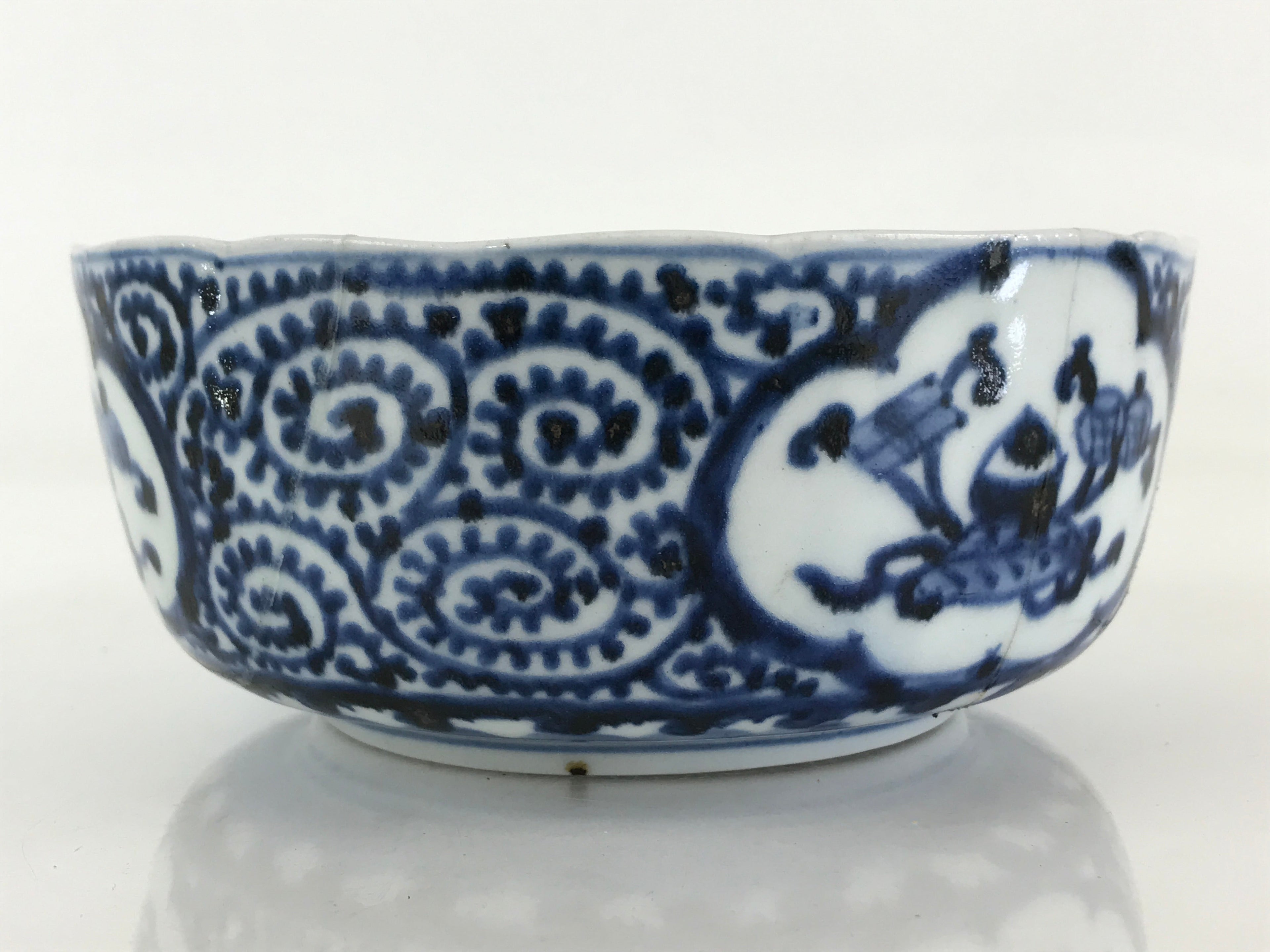Antique Japanese Koimari Ware Porcelain Bowl Fuki Choshun Vessel Sometsuke PY196