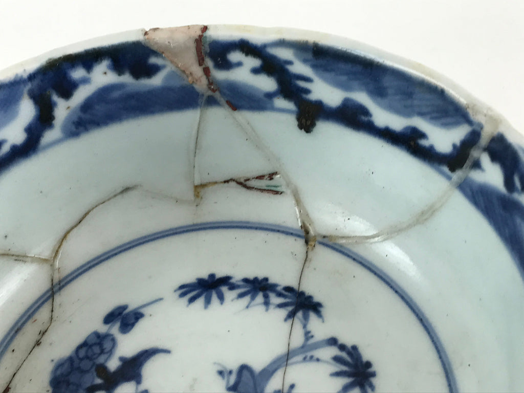 Antique Japanese Koimari Ware Porcelain Bowl Fuki Choshun Vessel Sometsuke PY197