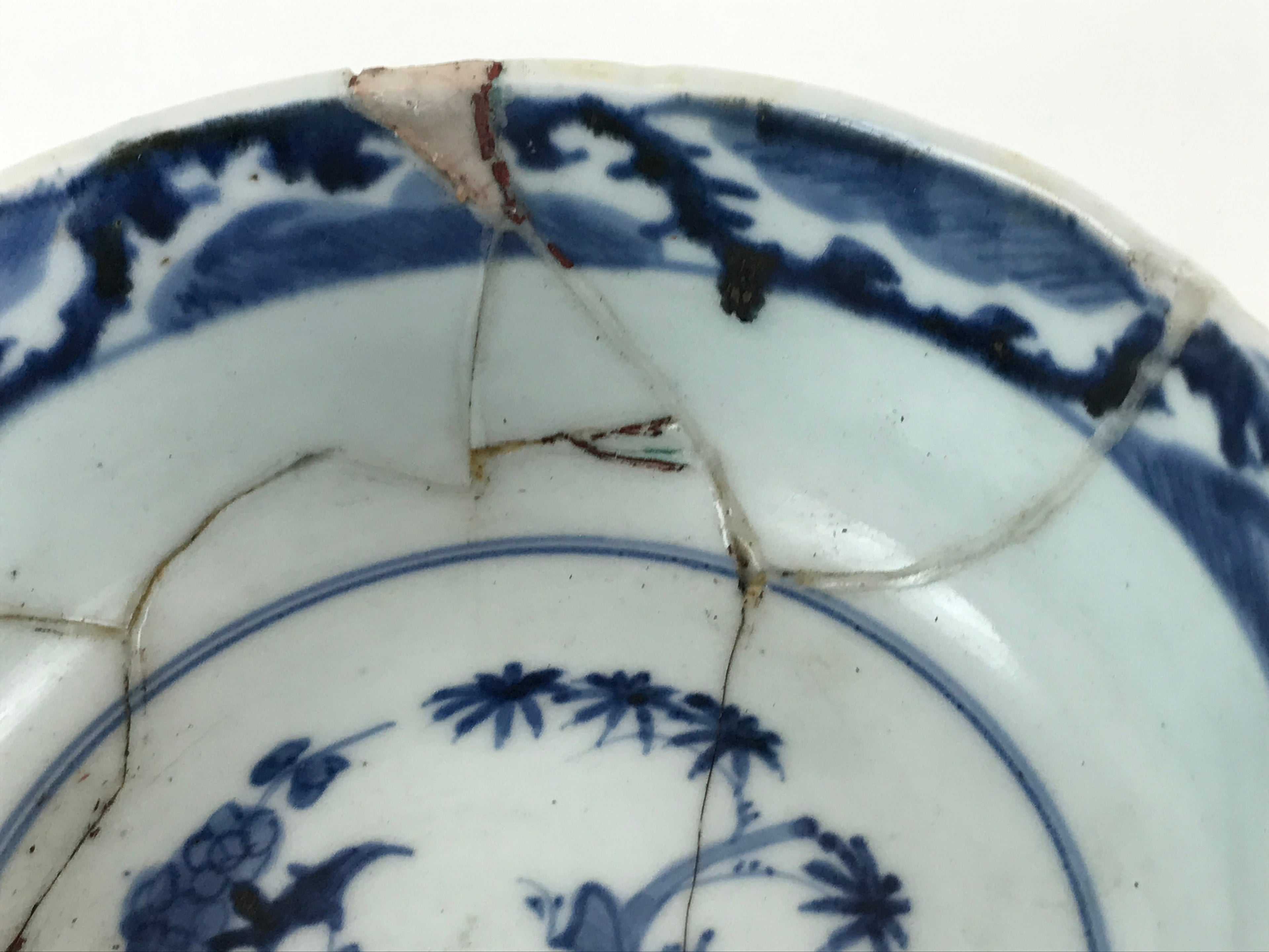 Antique Japanese Koimari Ware Porcelain Bowl Fuki Choshun Vessel Sometsuke PY197