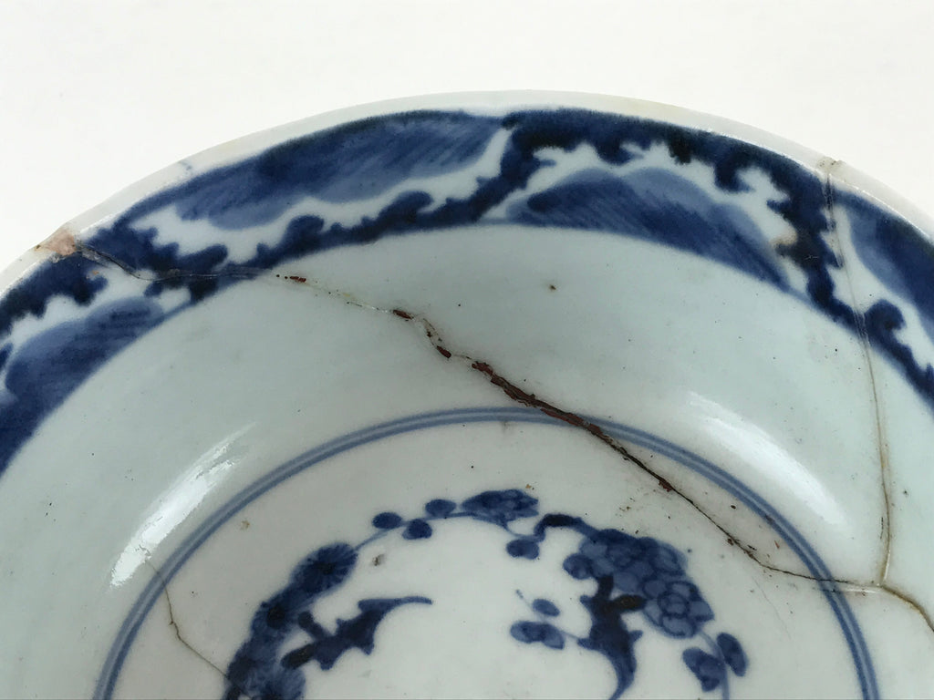 Antique Japanese Koimari Ware Porcelain Bowl Fuki Choshun Vessel Sometsuke PY197