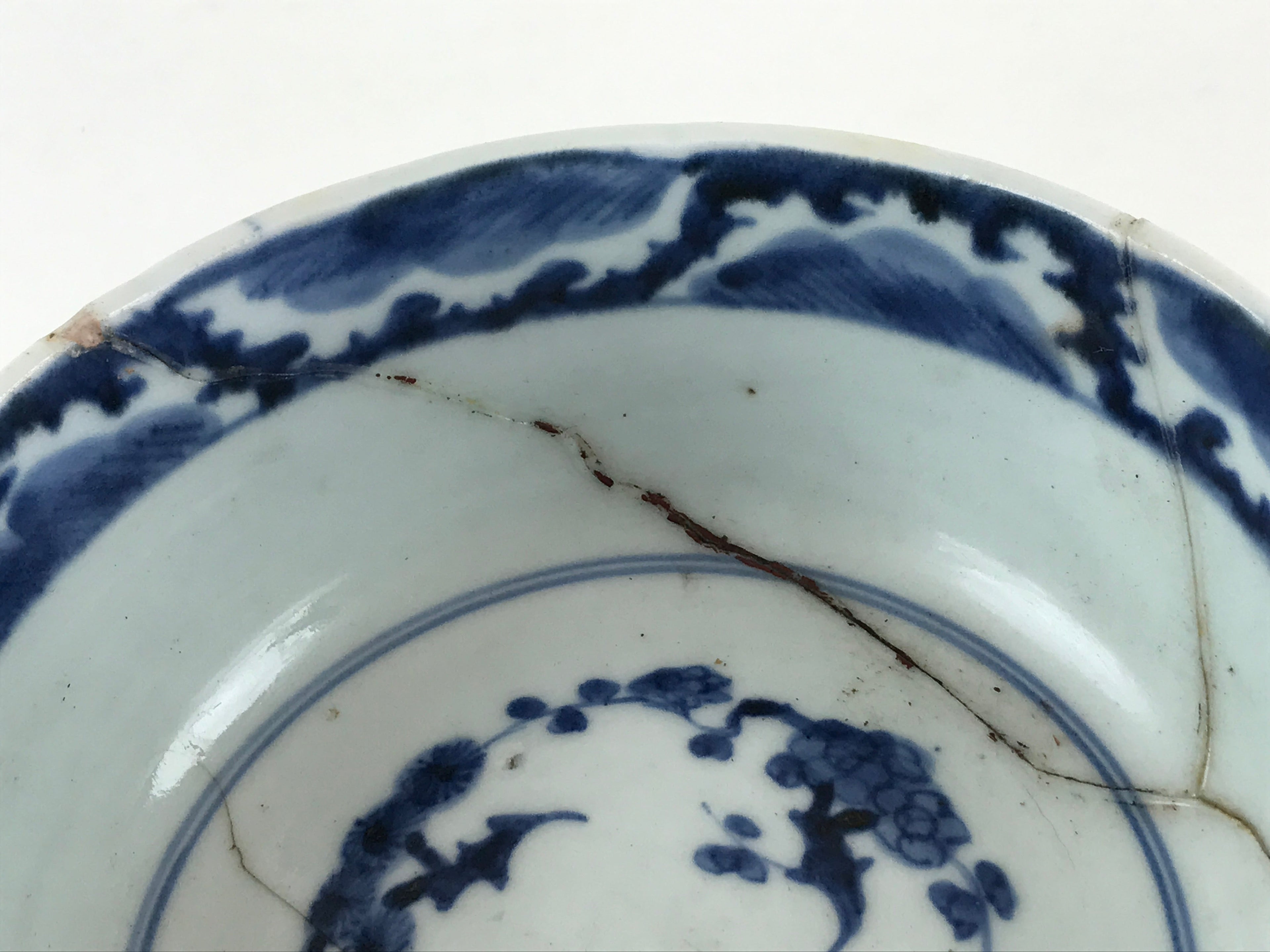 Antique Japanese Koimari Ware Porcelain Bowl Fuki Choshun Vessel Sometsuke PY197