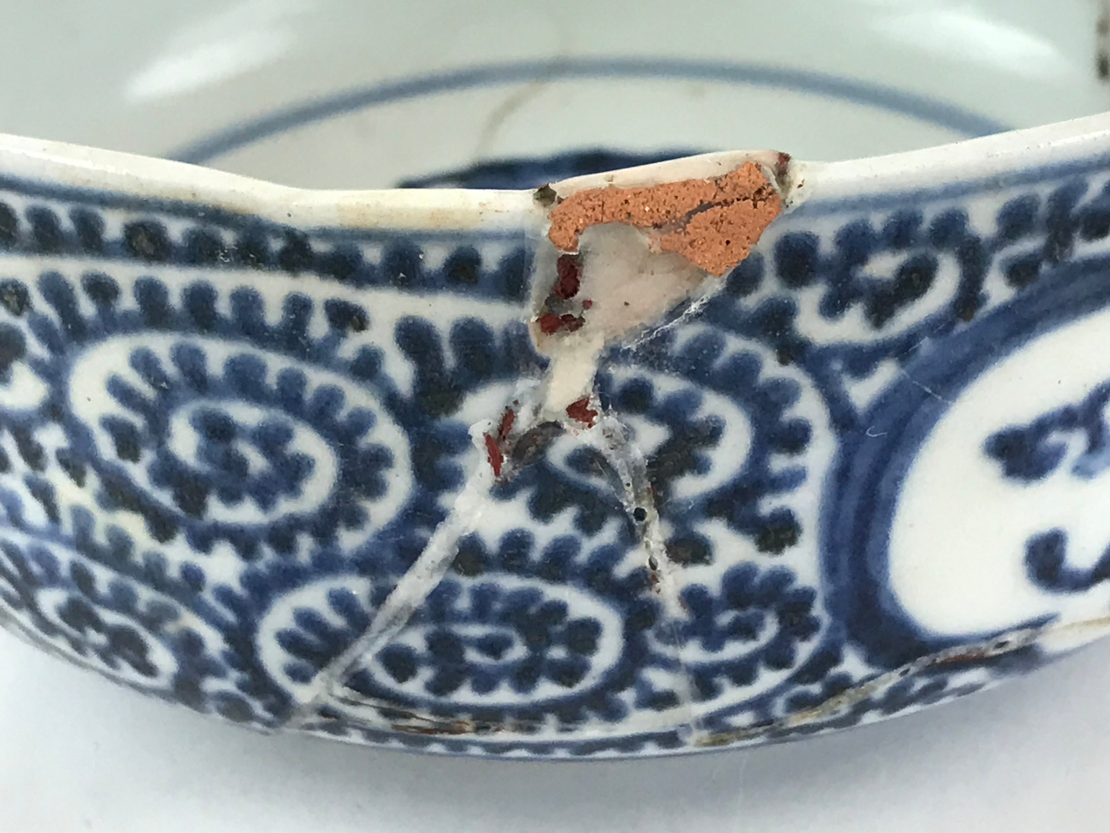 Antique Japanese Koimari Ware Porcelain Bowl Fuki Choshun Vessel Sometsuke PY197