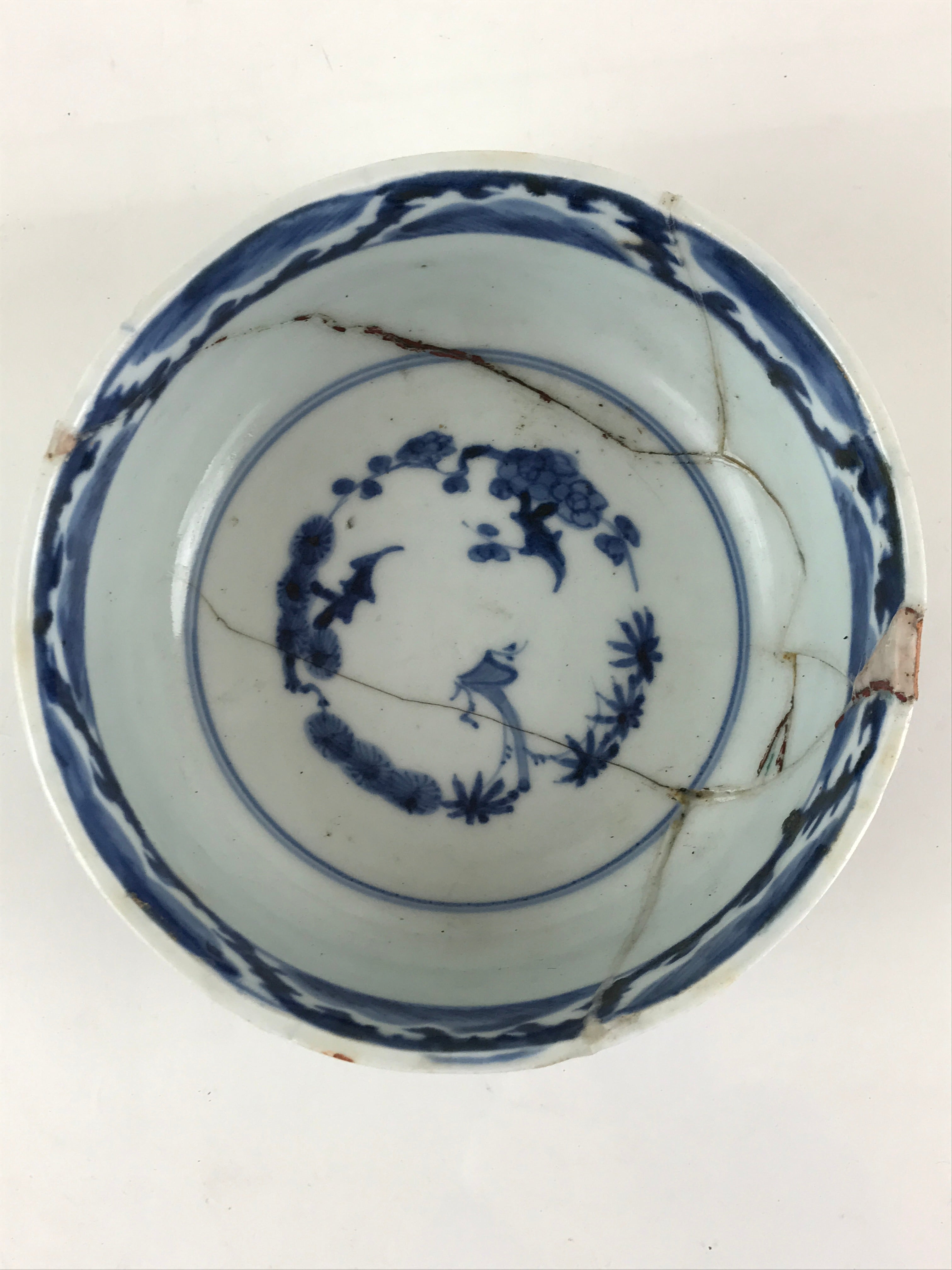 Antique Japanese Koimari Ware Porcelain Bowl Fuki Choshun Vessel Sometsuke PY197