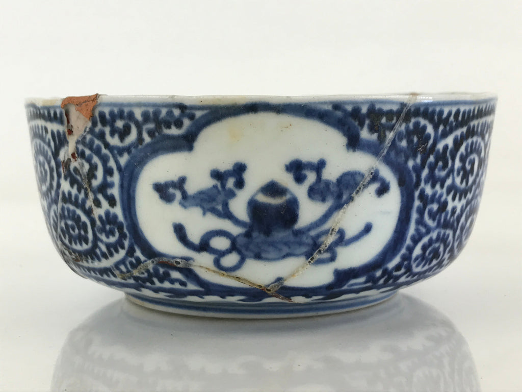 Antique Japanese Koimari Ware Porcelain Bowl Fuki Choshun Vessel Sometsuke PY197