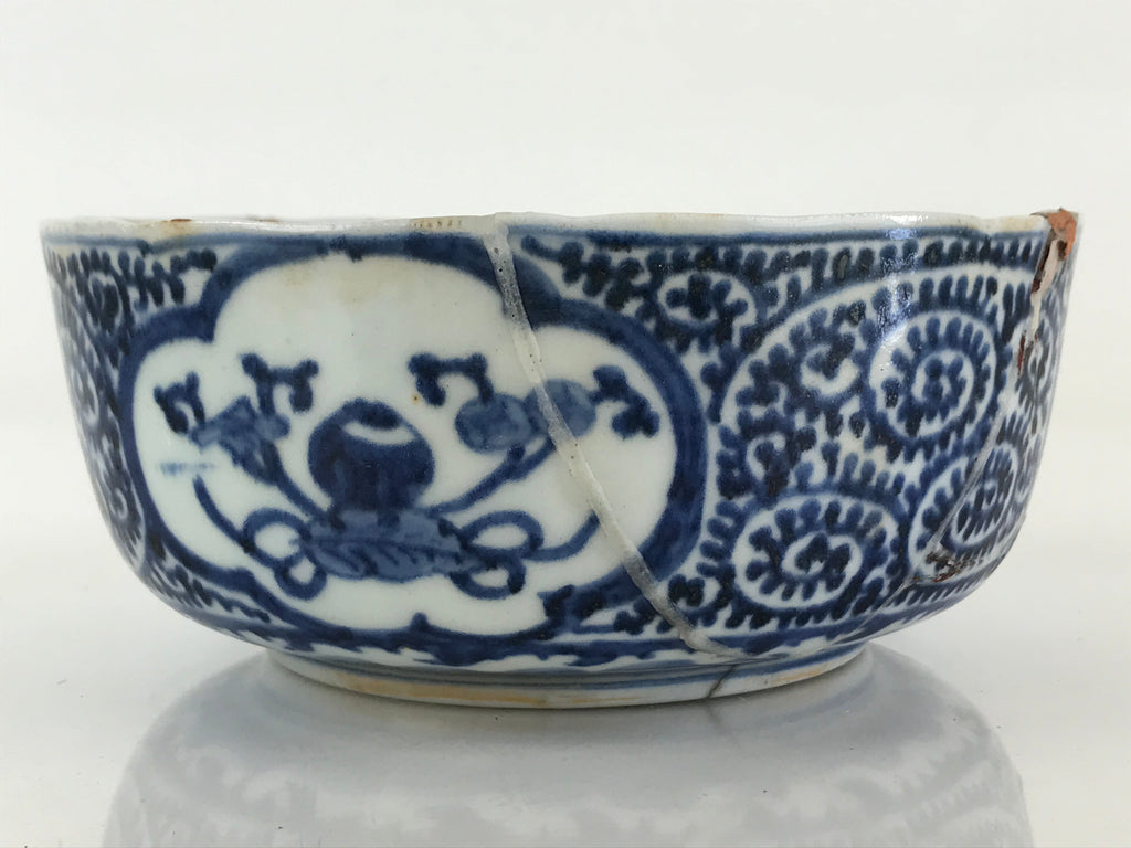 Antique Japanese Koimari Ware Porcelain Bowl Fuki Choshun Vessel Sometsuke PY197