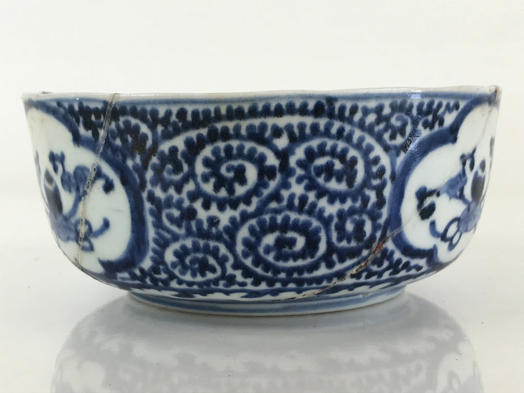 Antique Japanese Koimari Ware Porcelain Bowl Fuki Choshun Vessel Sometsuke PY197
