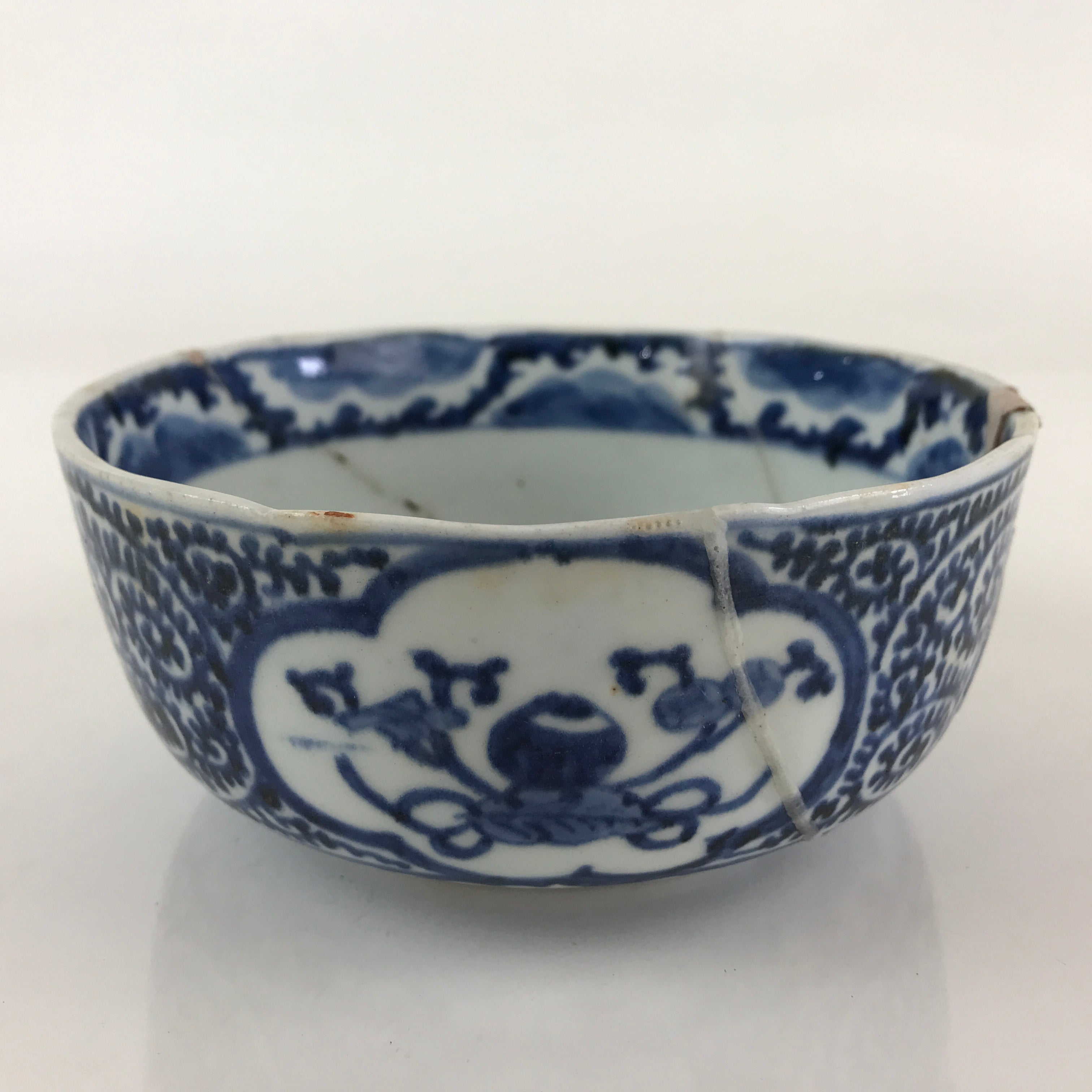 Antique Japanese Koimari Ware Porcelain Bowl Fuki Choshun Vessel Sometsuke PY197