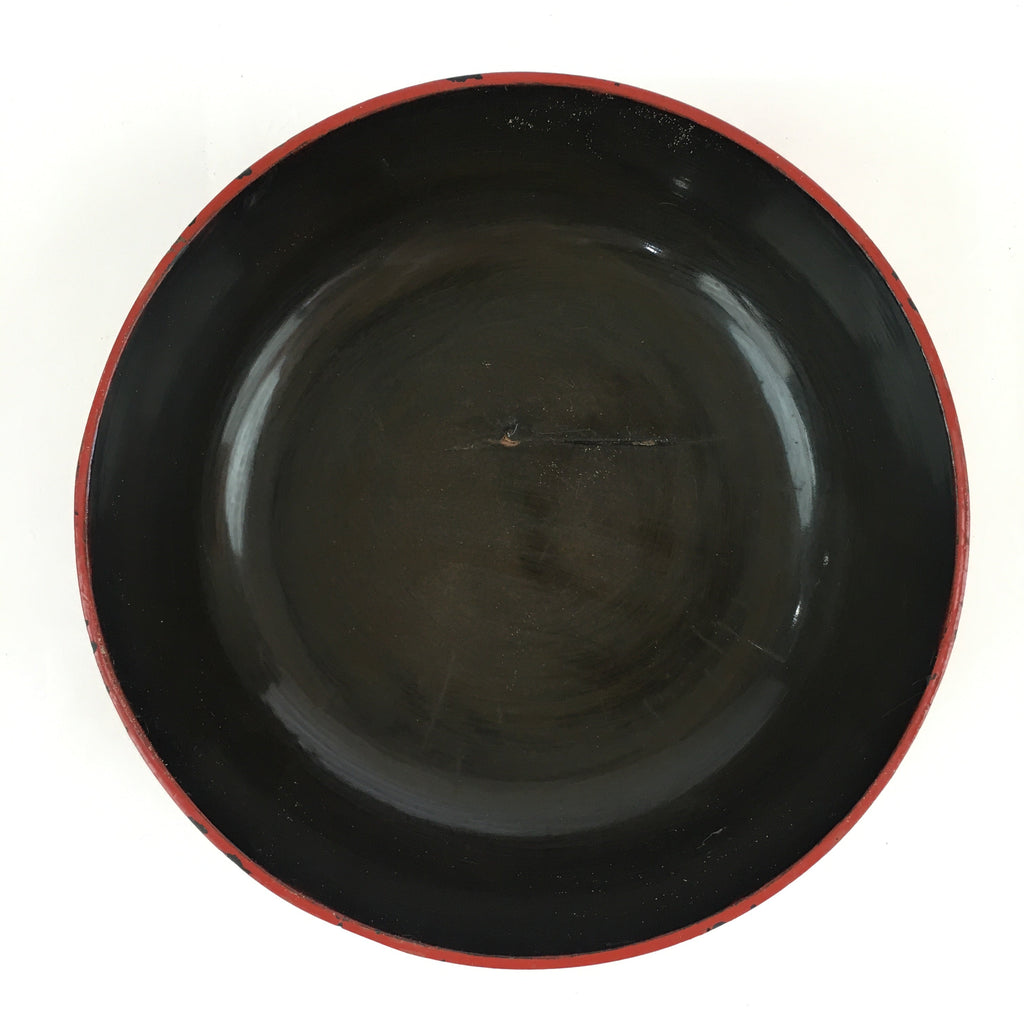 Antique Japanese Lacquered Round Wooden Container Lidded Bowl Kashiki UR791