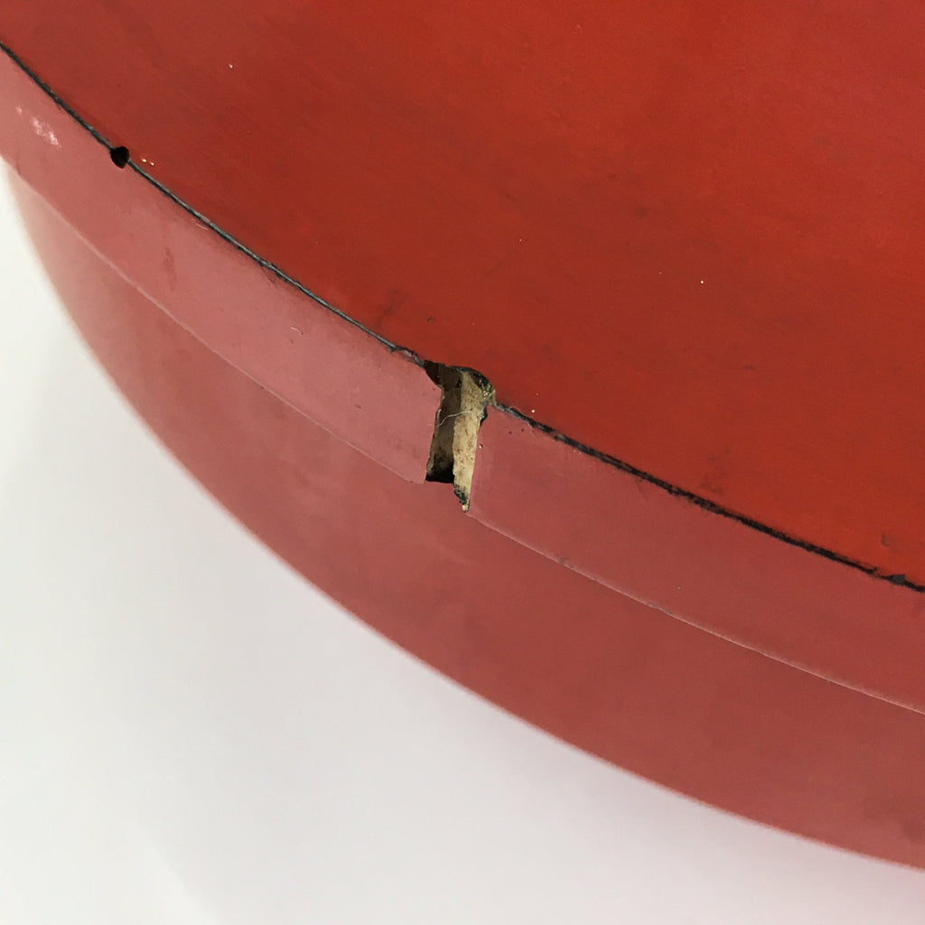 Antique Japanese Lacquered Round Wooden Container Lidded Bowl Kashiki UR791