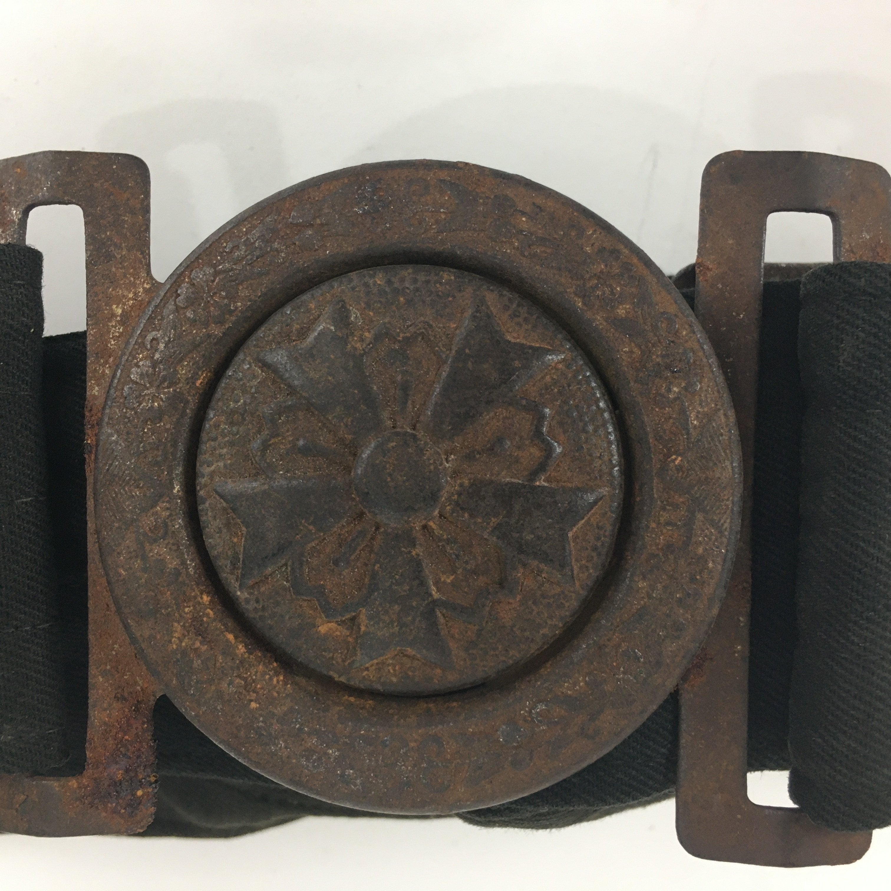 Antique Japanese Meiji Era Fire Brigade Firefighter Belt Firefighting Emblem JK2