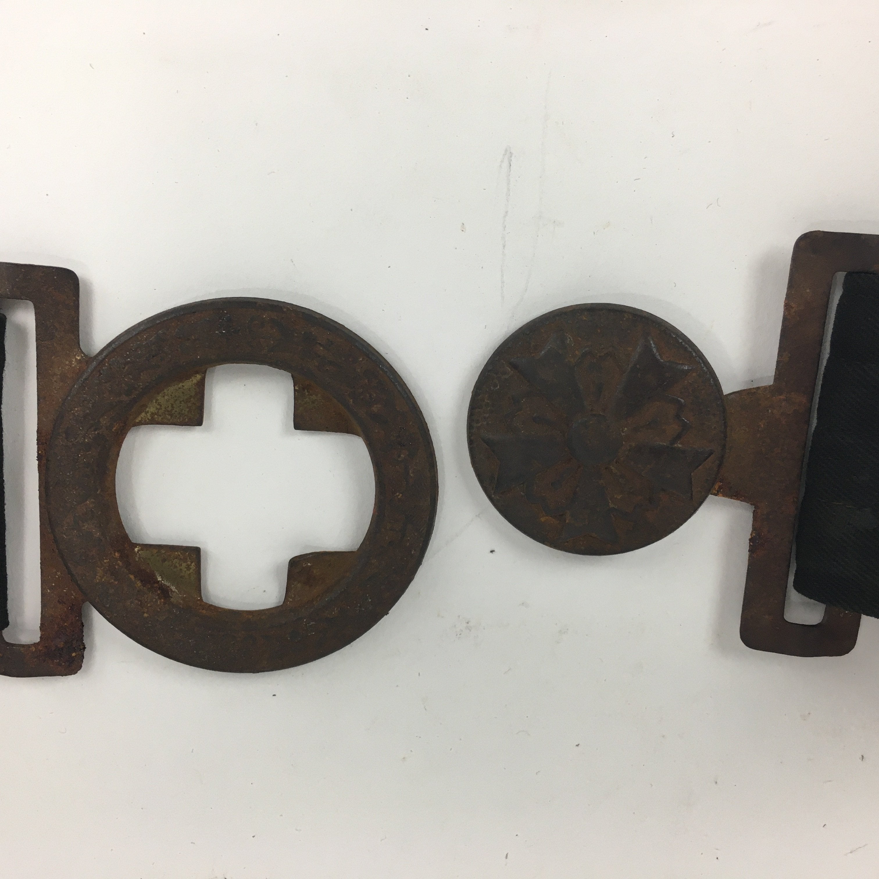 Antique Japanese Meiji Era Fire Brigade Firefighter Belt Firefighting Emblem JK2