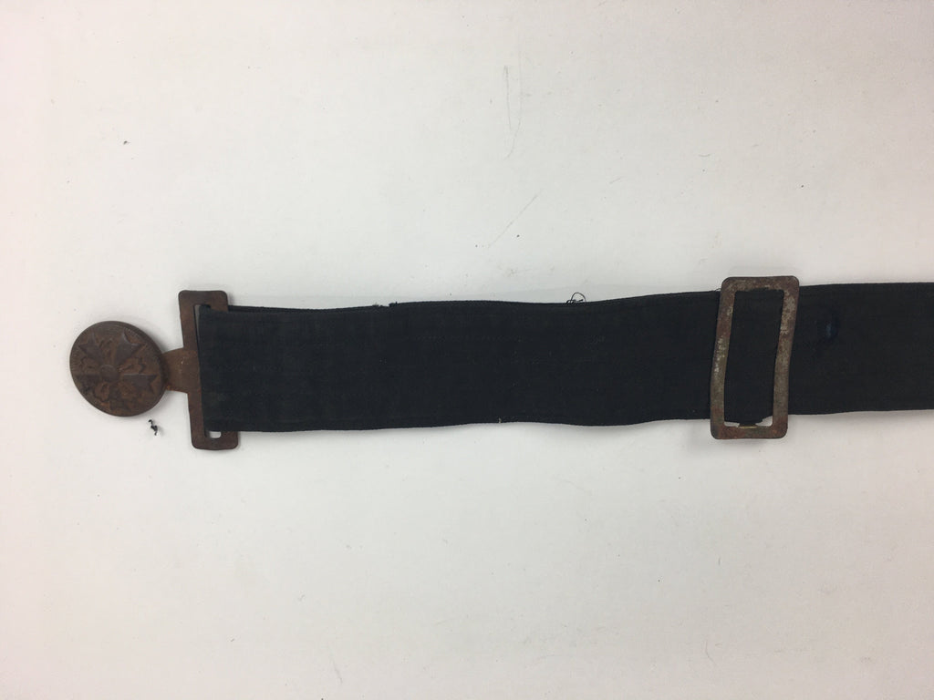 Antique Japanese Meiji Era Fire Brigade Firefighter Belt Firefighting Emblem JK2