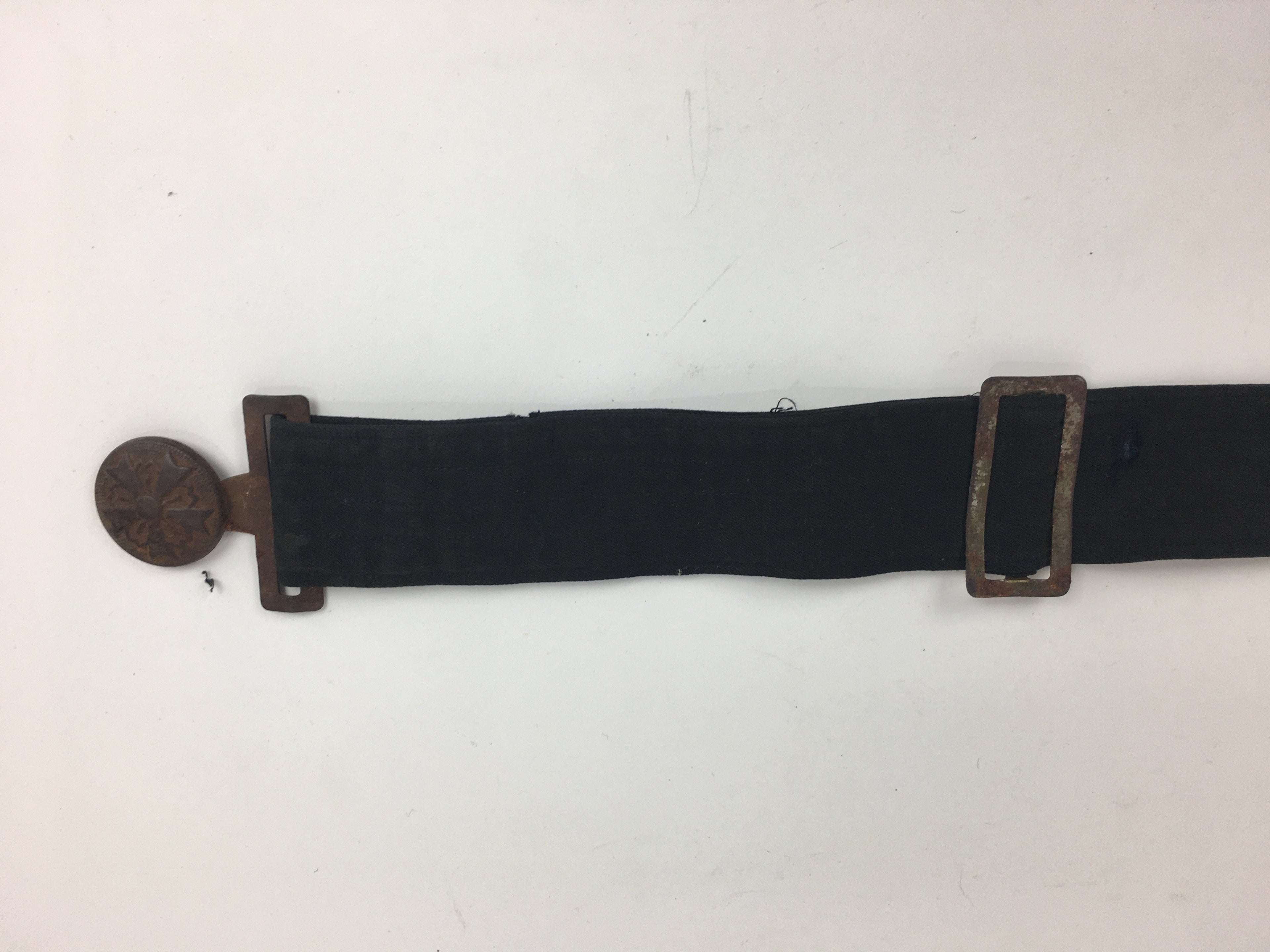 Antique Japanese Meiji Era Fire Brigade Firefighter Belt Firefighting Emblem JK2