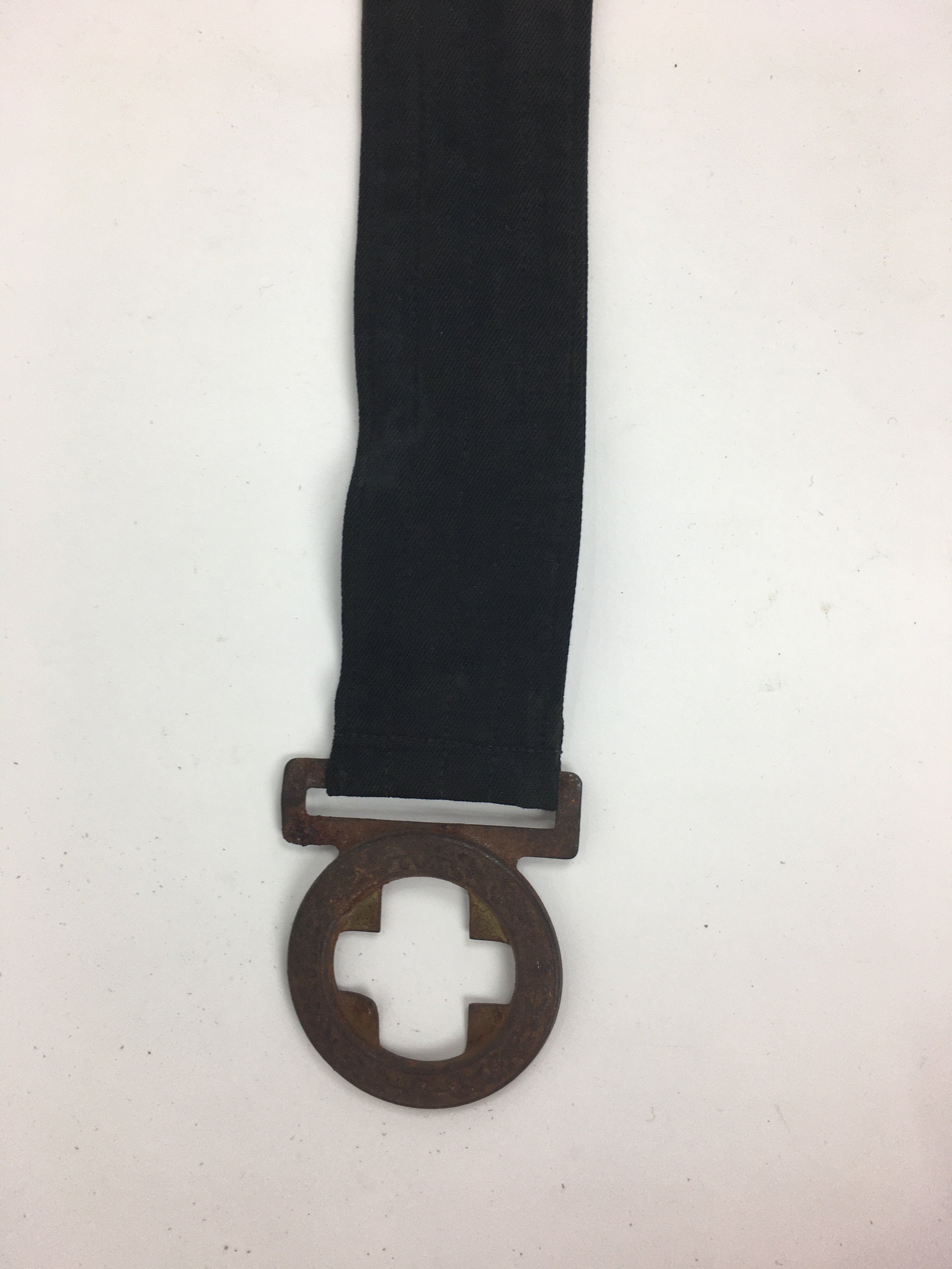 Antique Japanese Meiji Era Fire Brigade Firefighter Belt Firefighting Emblem JK2