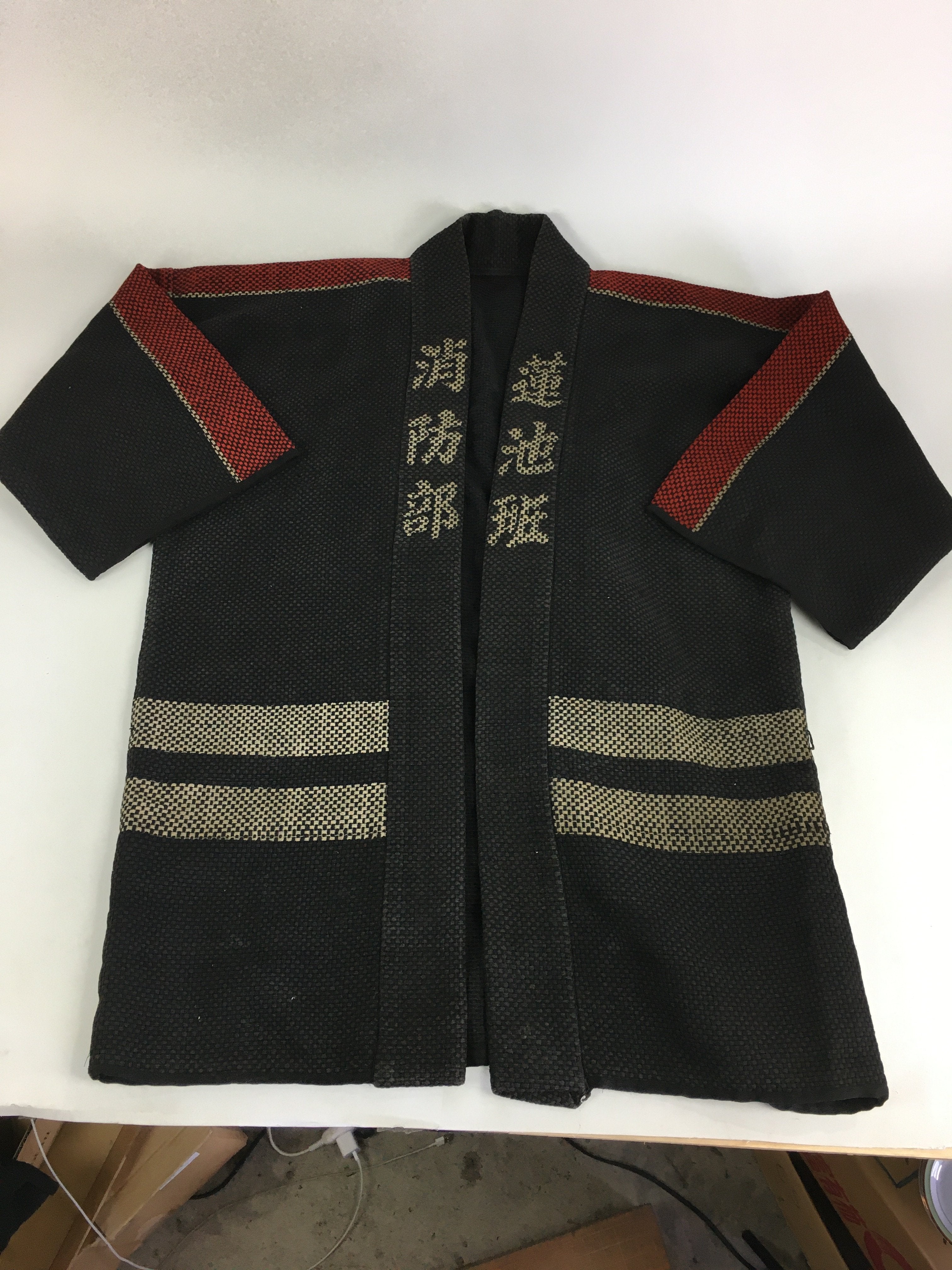 Antique Japanese Meiji Era Fire Brigade Firefighter Uniform Top Bottom Set JK235