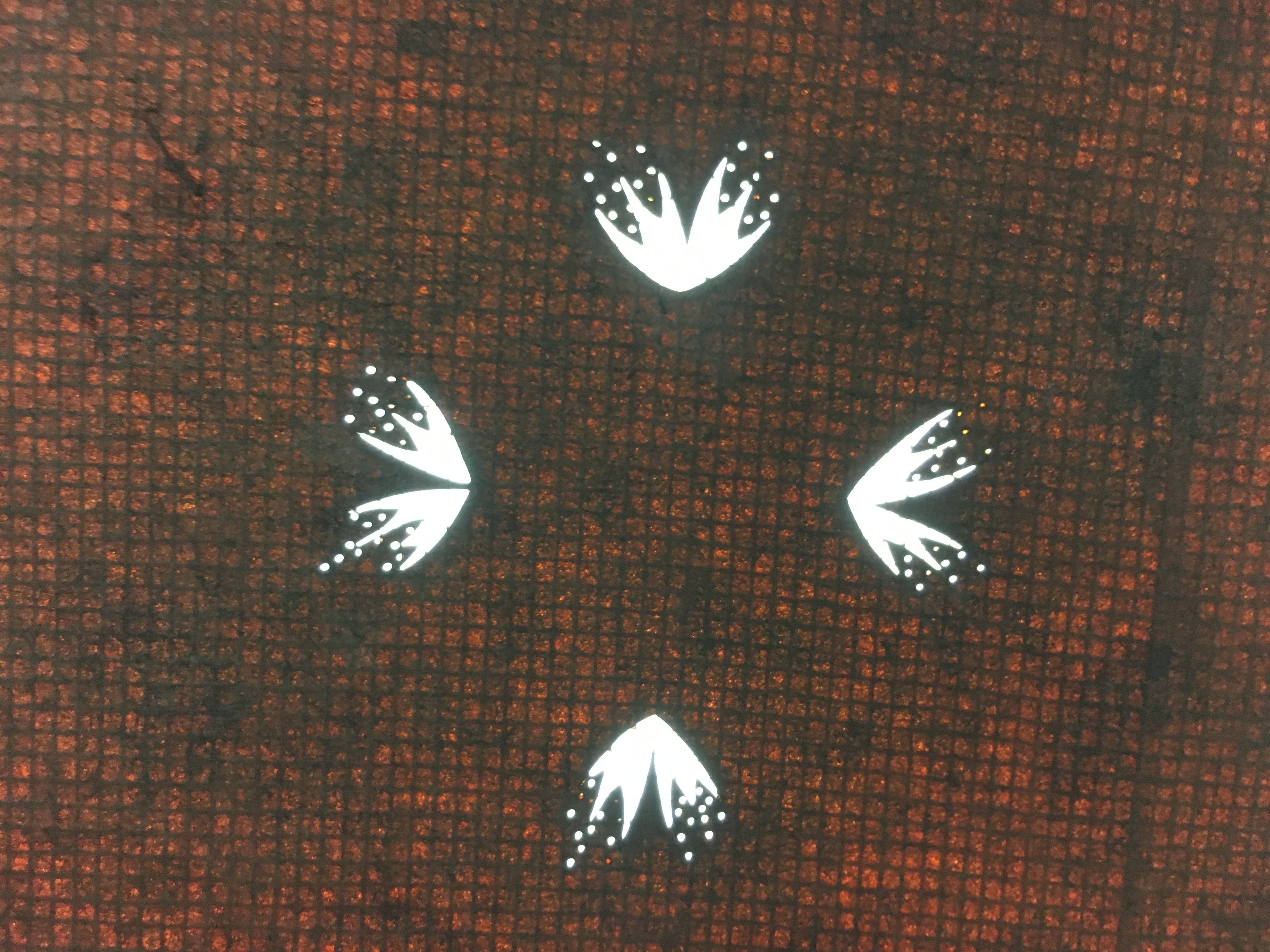Antique Japanese Meiji Era Katagami Kimono Stencil Flower Petal Diamond C242