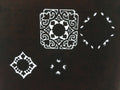 Antique Japanese Meiji Era Katagami Kimono Stencil Flower Petal Diamond C242