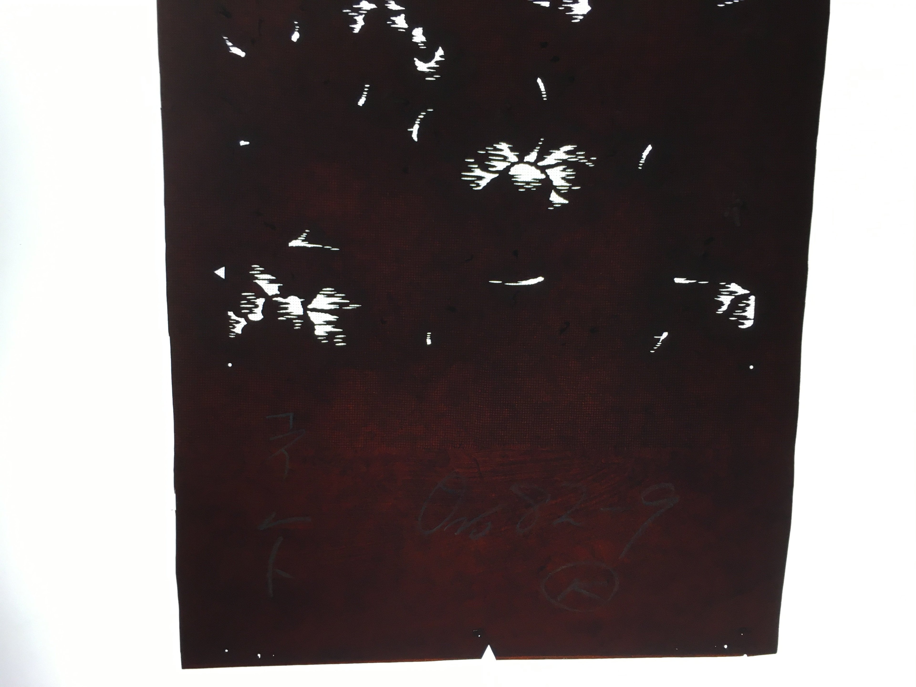 Antique Japanese Meiji Era Katagami Kimono Stencil Pattern Flowers Petal C258