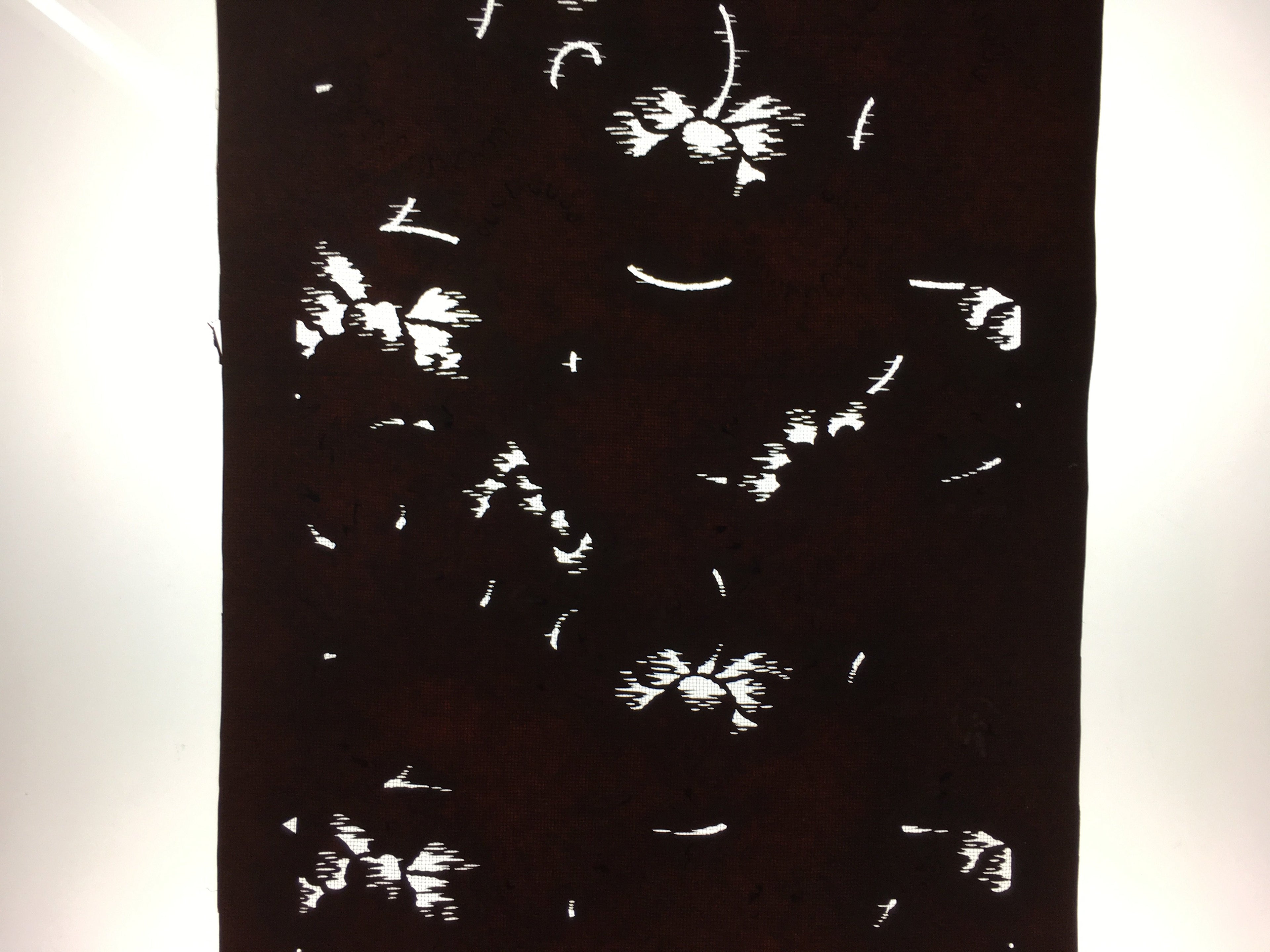 Antique Japanese Meiji Era Katagami Kimono Stencil Pattern Flowers Petal C258
