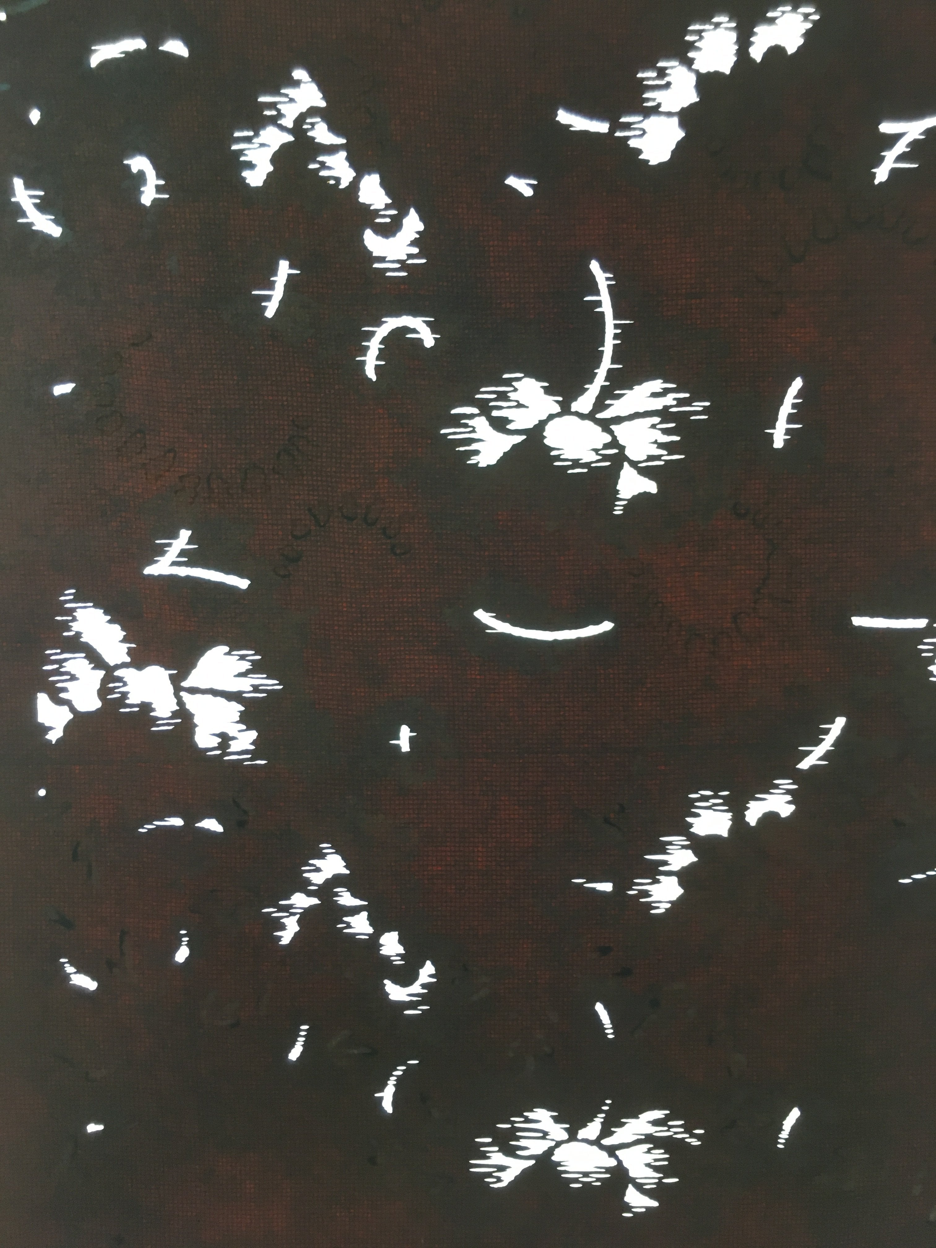 Antique Japanese Meiji Era Katagami Kimono Stencil Pattern Flowers Petal C258