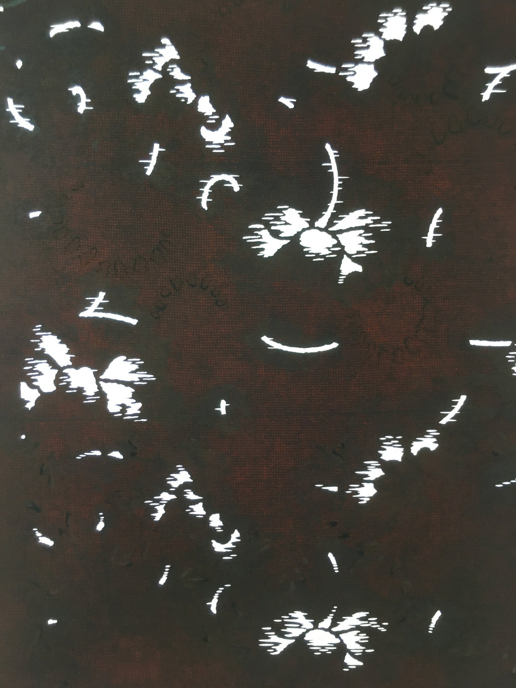 Antique Japanese Meiji Era Katagami Kimono Stencil Pattern Flowers Petal C258