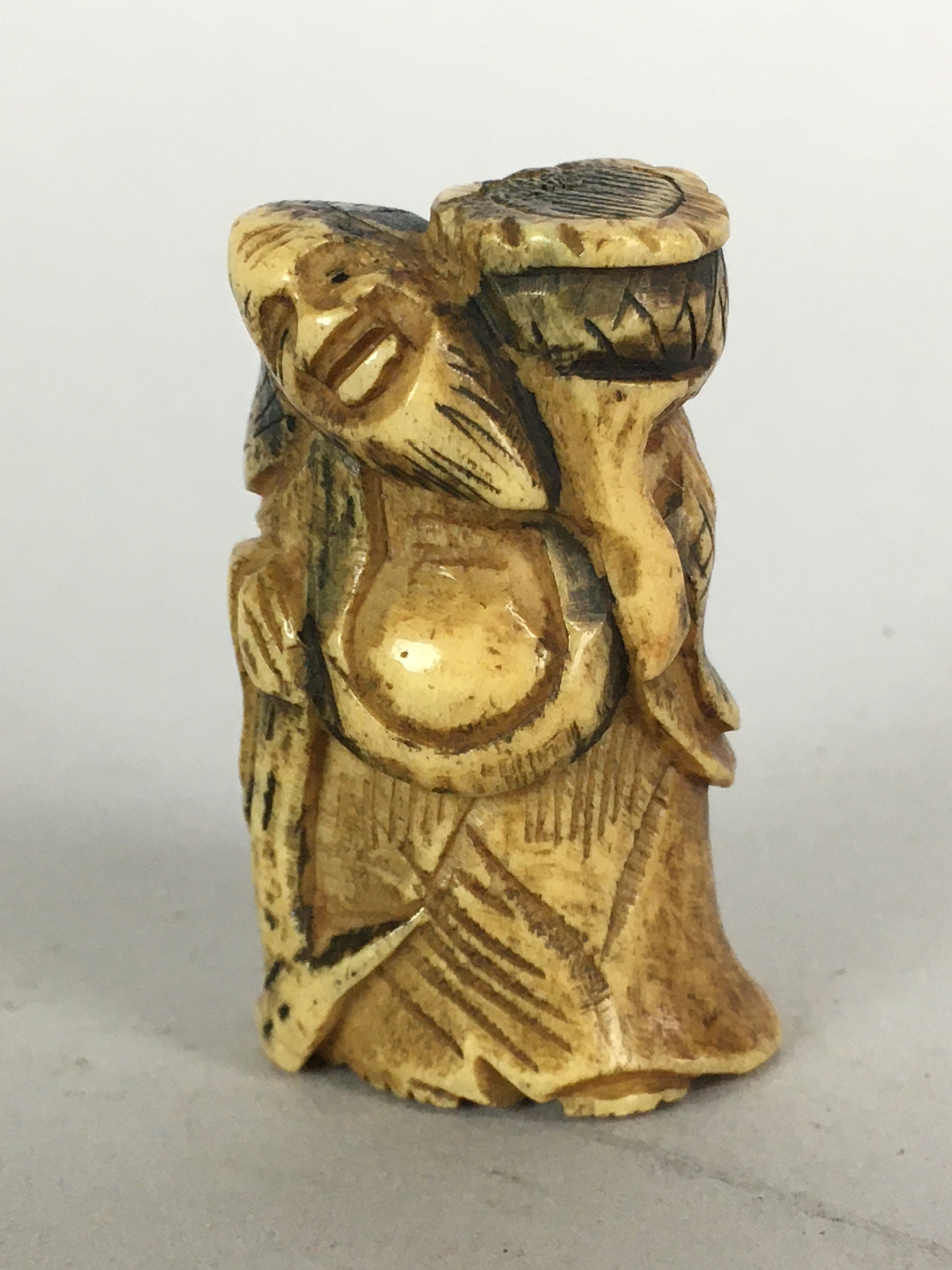 Antique Japanese Netsuke Hand Carved Devil Demon Meiji Era C1900 JK194