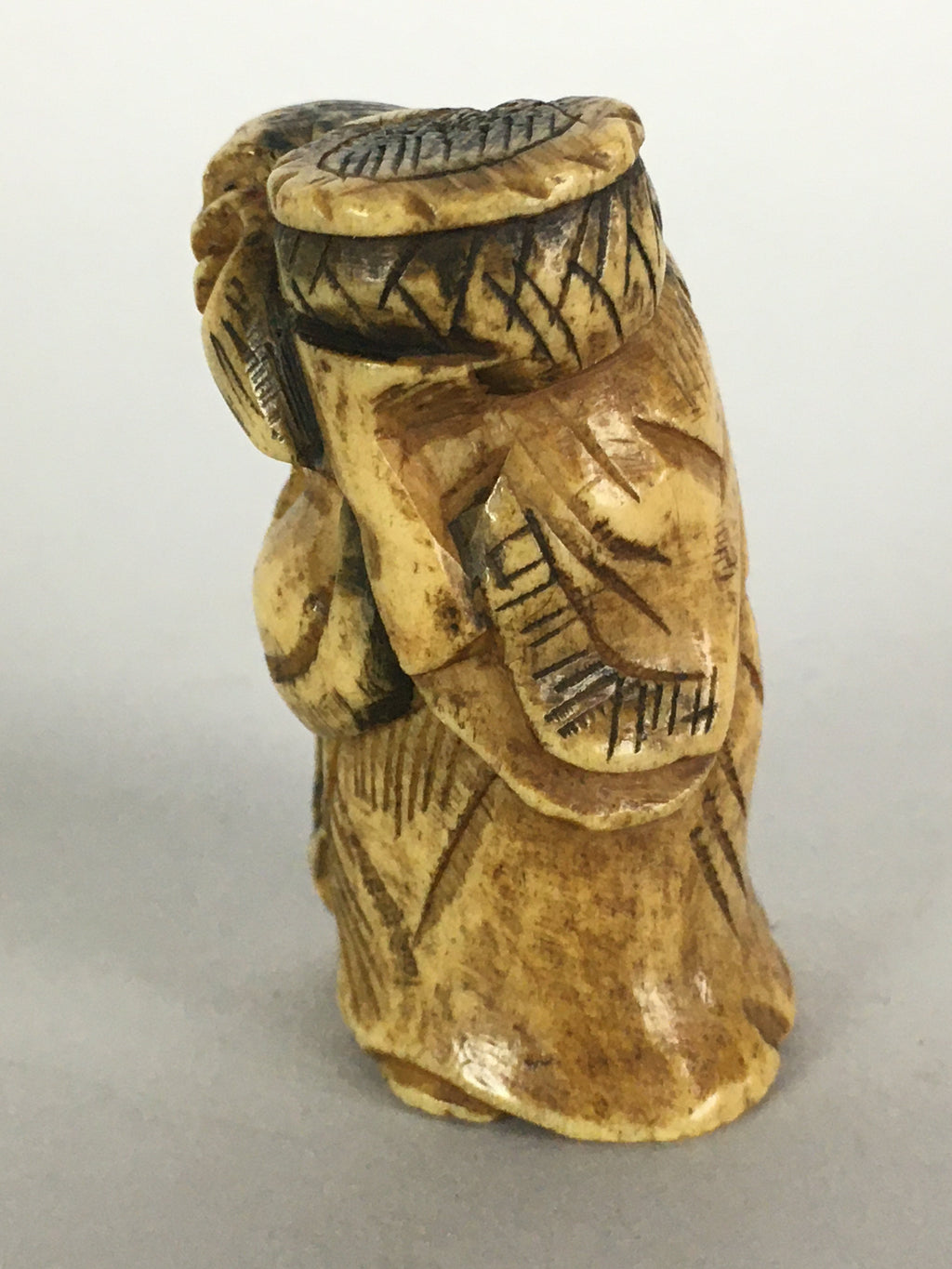 Antique Japanese Netsuke Hand Carved Devil Demon Meiji Era C1900 JK194