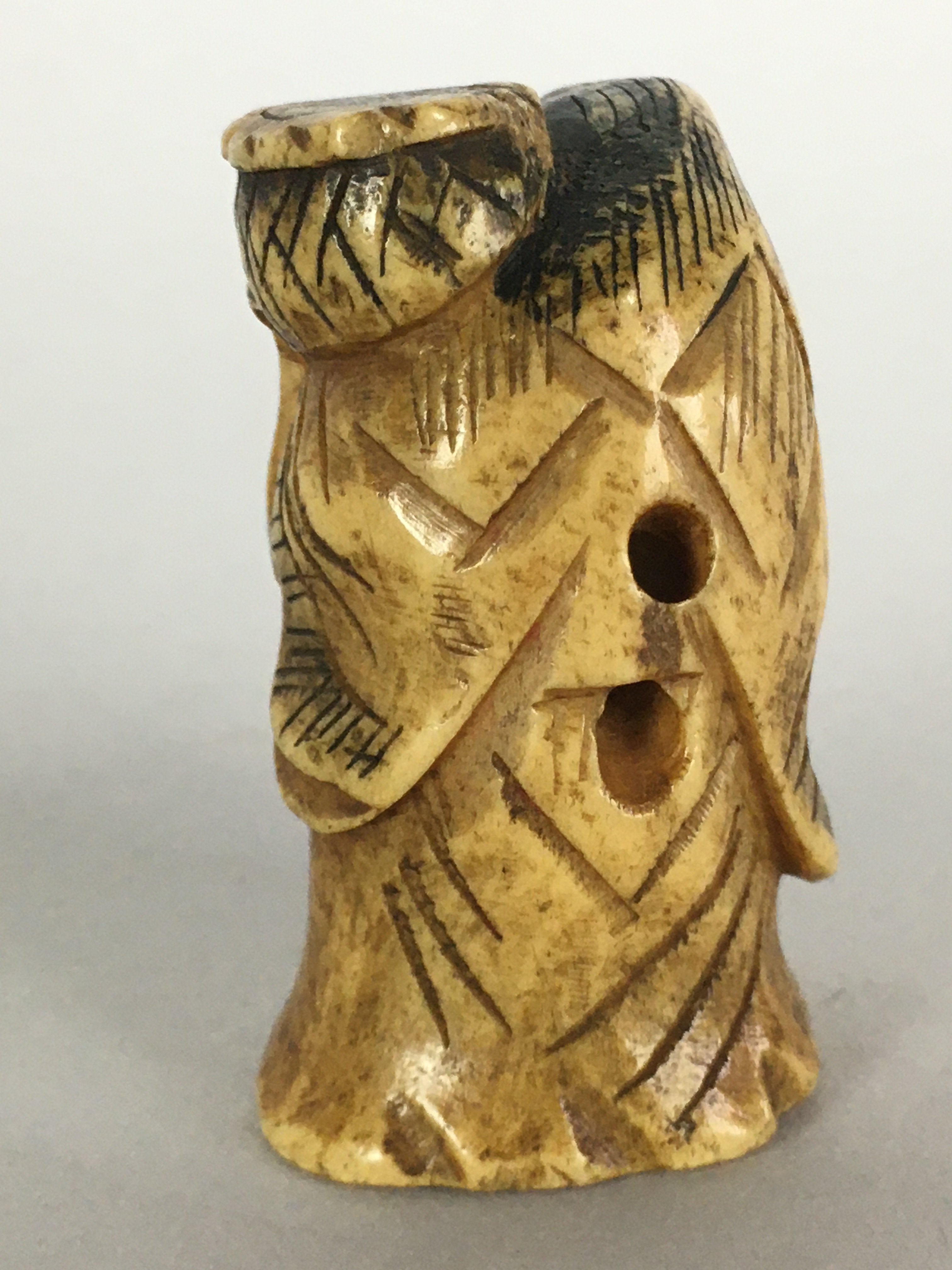 Antique Japanese Netsuke Hand Carved Devil Demon Meiji Era C1900 JK194