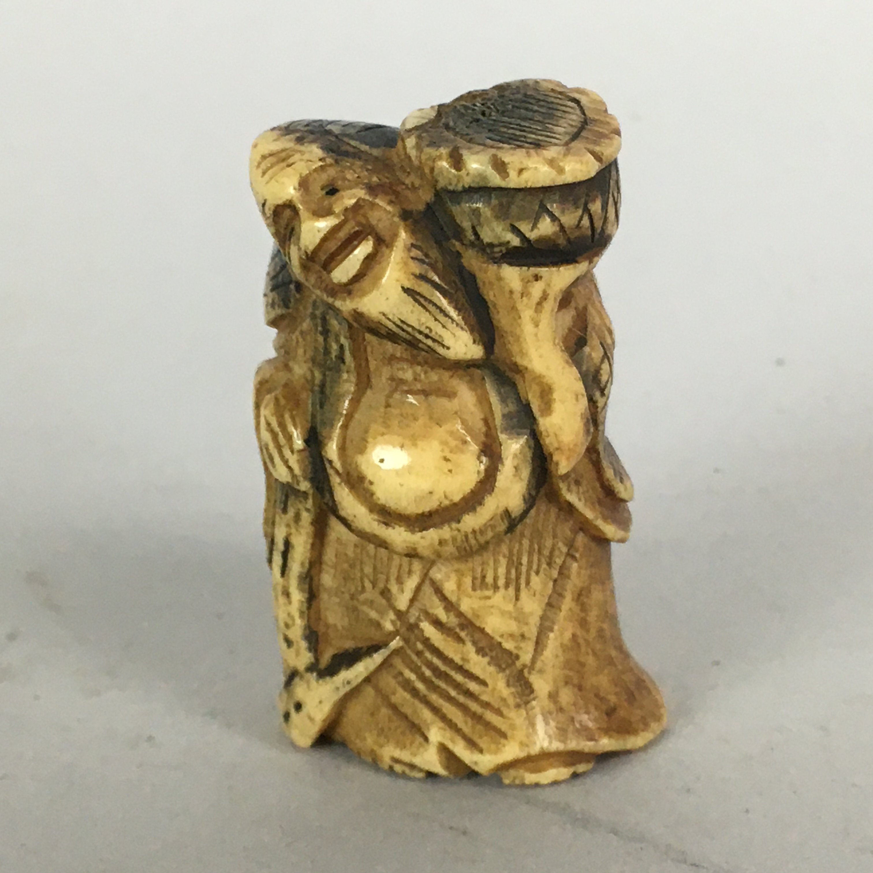 Antique Japanese Netsuke Hand Carved Devil Demon Meiji Era C1900 JK194