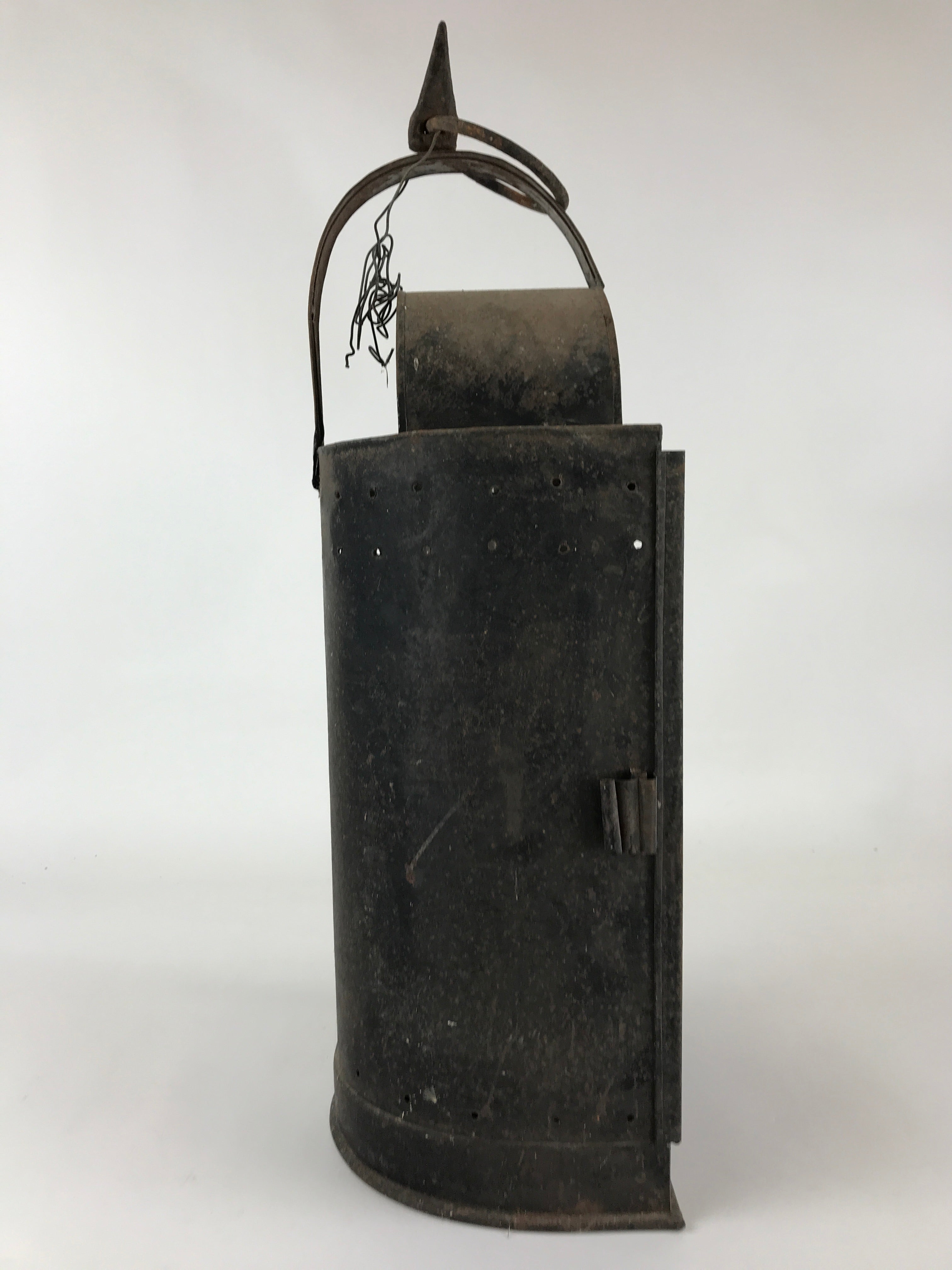 Antique Japanese Oil Lantern Iron Frame Glass Lamp Door Lighting Equipment LT61