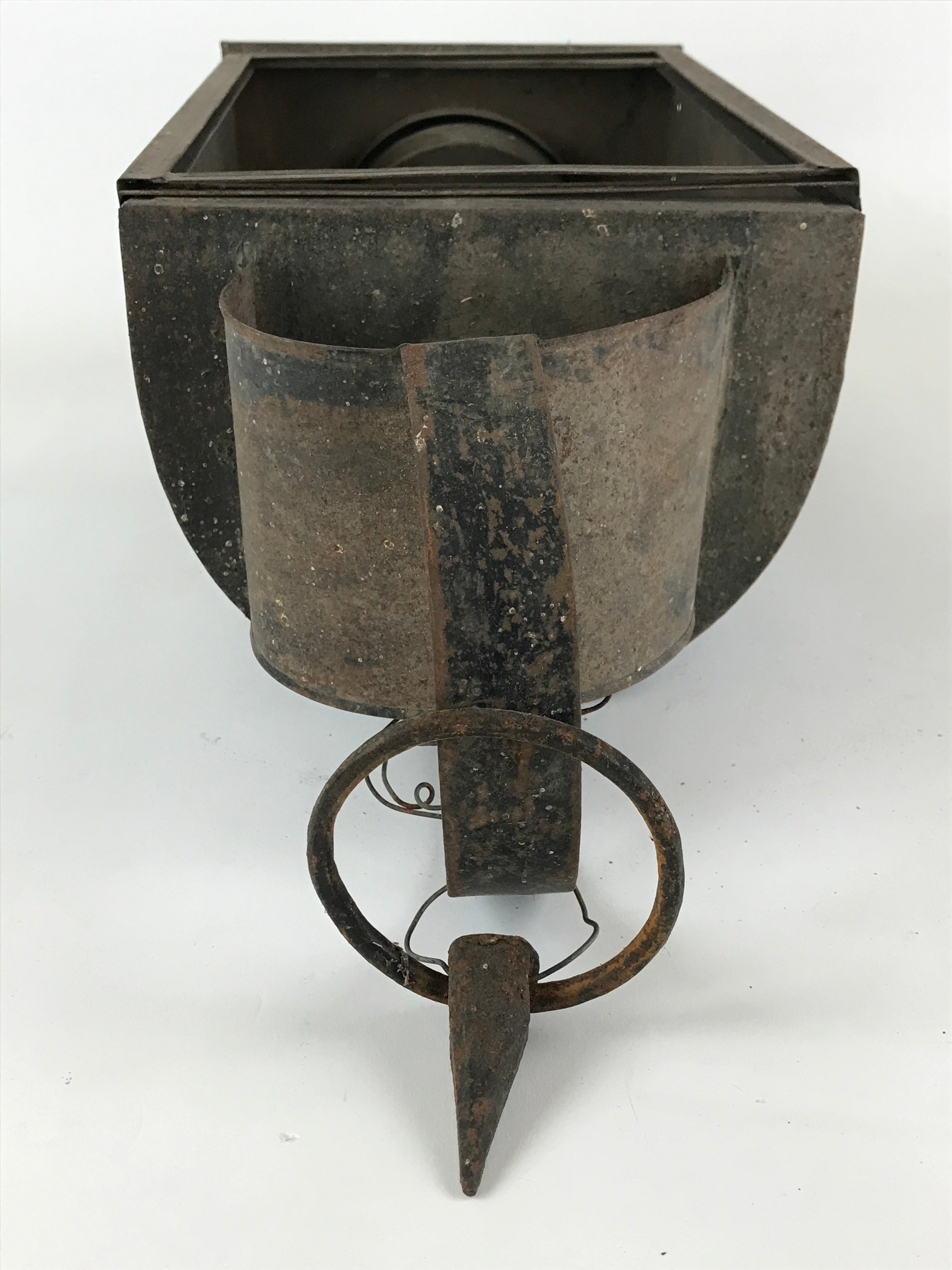 Antique Japanese Oil Lantern Iron Frame Glass Lamp Door Lighting Equipment LT61