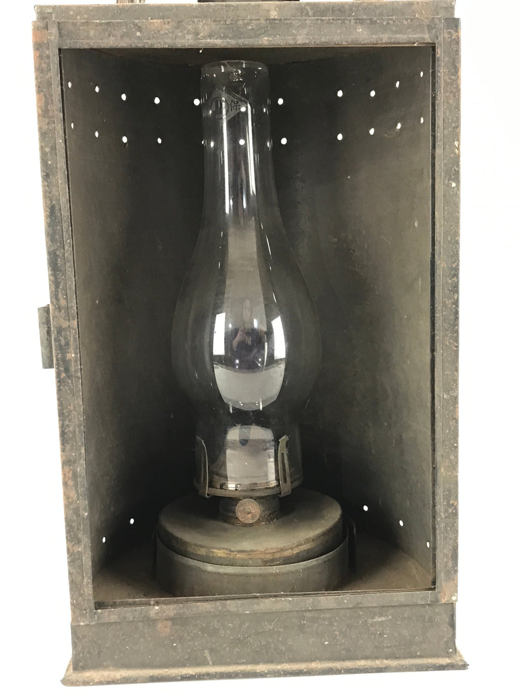 Antique Japanese Oil Lantern Iron Frame Glass Lamp Door Lighting Equipment LT61