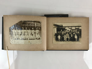 Antique Japanese Photo Album Vtg 97 pc C1930 Family Soldier Kimono Wedding AB117
