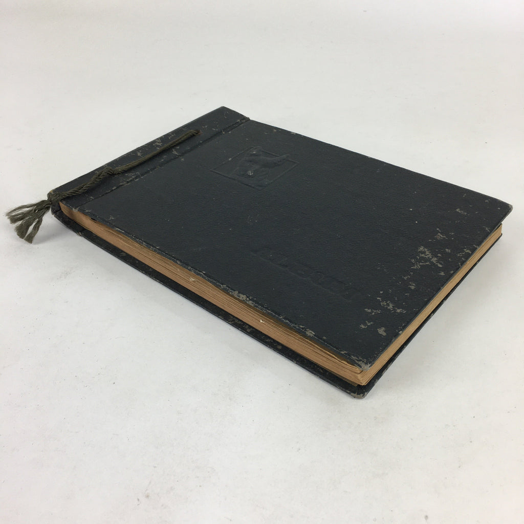 Antique Japanese Photo Album Vtg 97 pc C1930 Family Soldier Kimono Wedding AB117