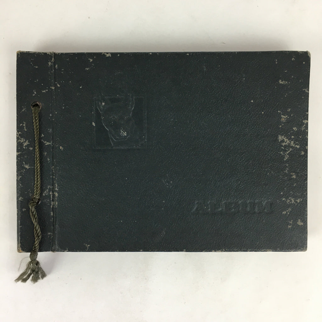 Antique Japanese Photo Album Vtg 97 pc C1930 Family Soldier Kimono Wedding AB117