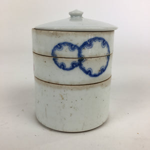 Antique Japanese Porcelain Lidded 3-tiered Bento Box Jubako Sakura Dish PP835