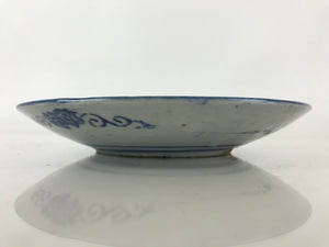 Antique Japanese Porcelain Plate Blue Sometsuke Japanese Flag Cherry Blossom PY1