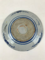Antique Japanese Porcelain Plate Blue Sometsuke Japanese Flag Cherry Blossom PY1