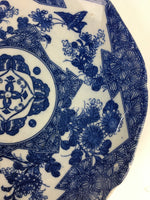 Antique Japanese Porcelain Plate Pottery Sometsuke Blue Sara White PP951