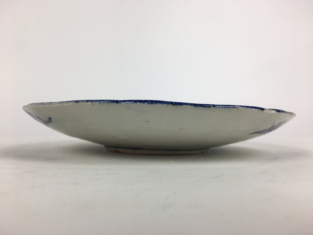 Antique Japanese Porcelain Plate Pottery Sometsuke Blue Sara White PP951